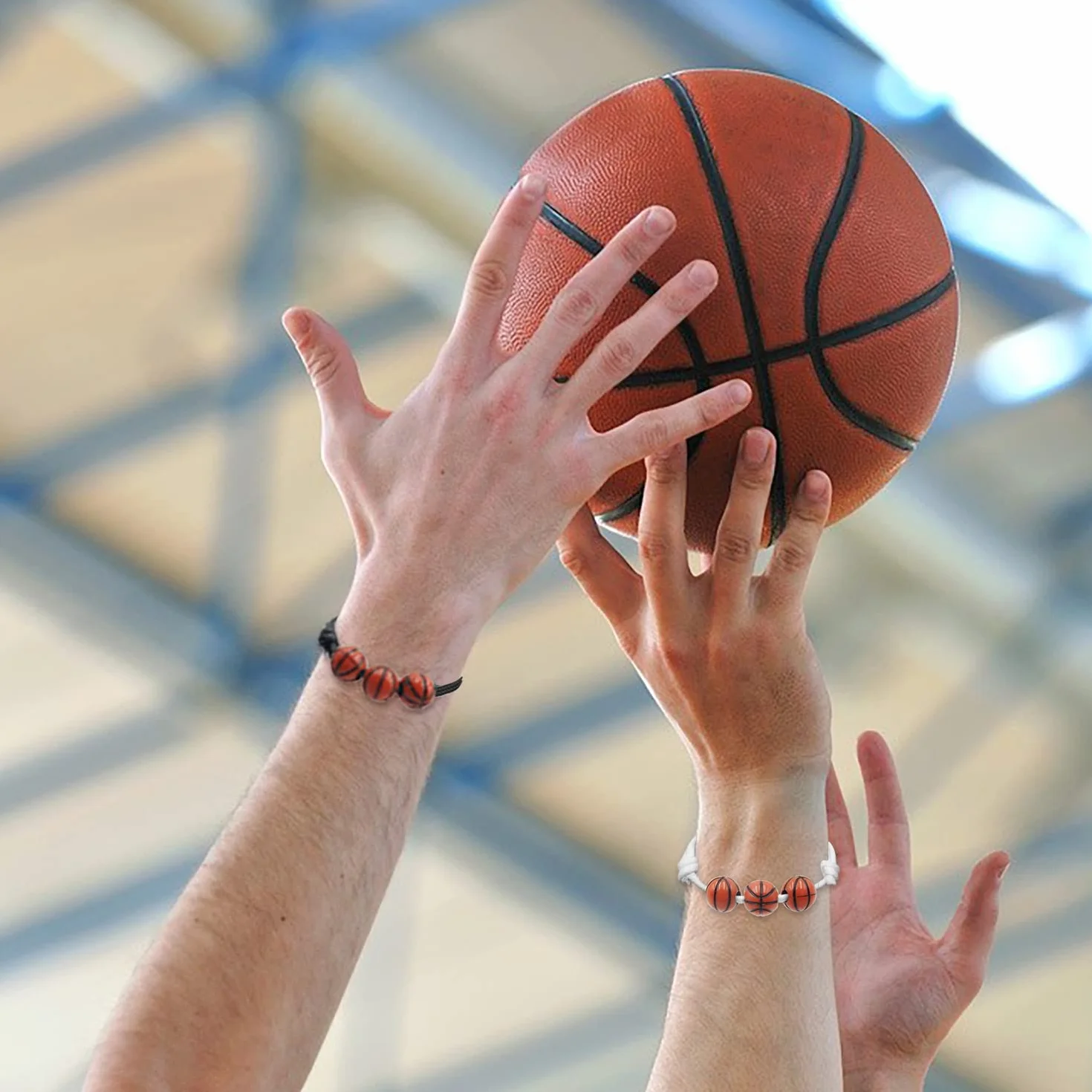 Pulsera de Baloncesto Trenzada Ajustable, 20 Piezas para Adolescentes Adultos Hombres Mujeres