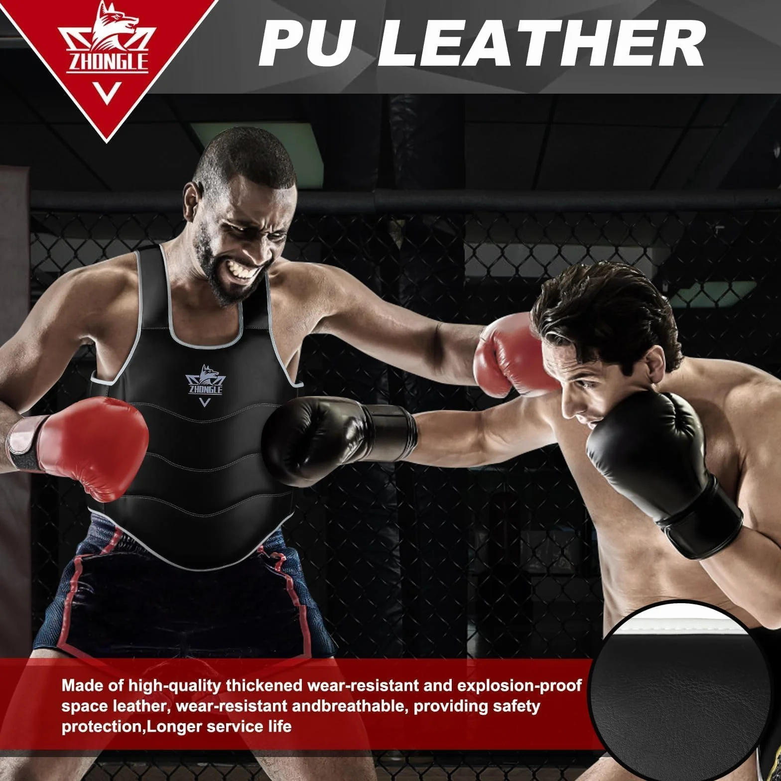 Boxing Chest Protector Adjustable MMA Taekwondo Muay Thai Shield Martial Arts Upper Abdomen Pad