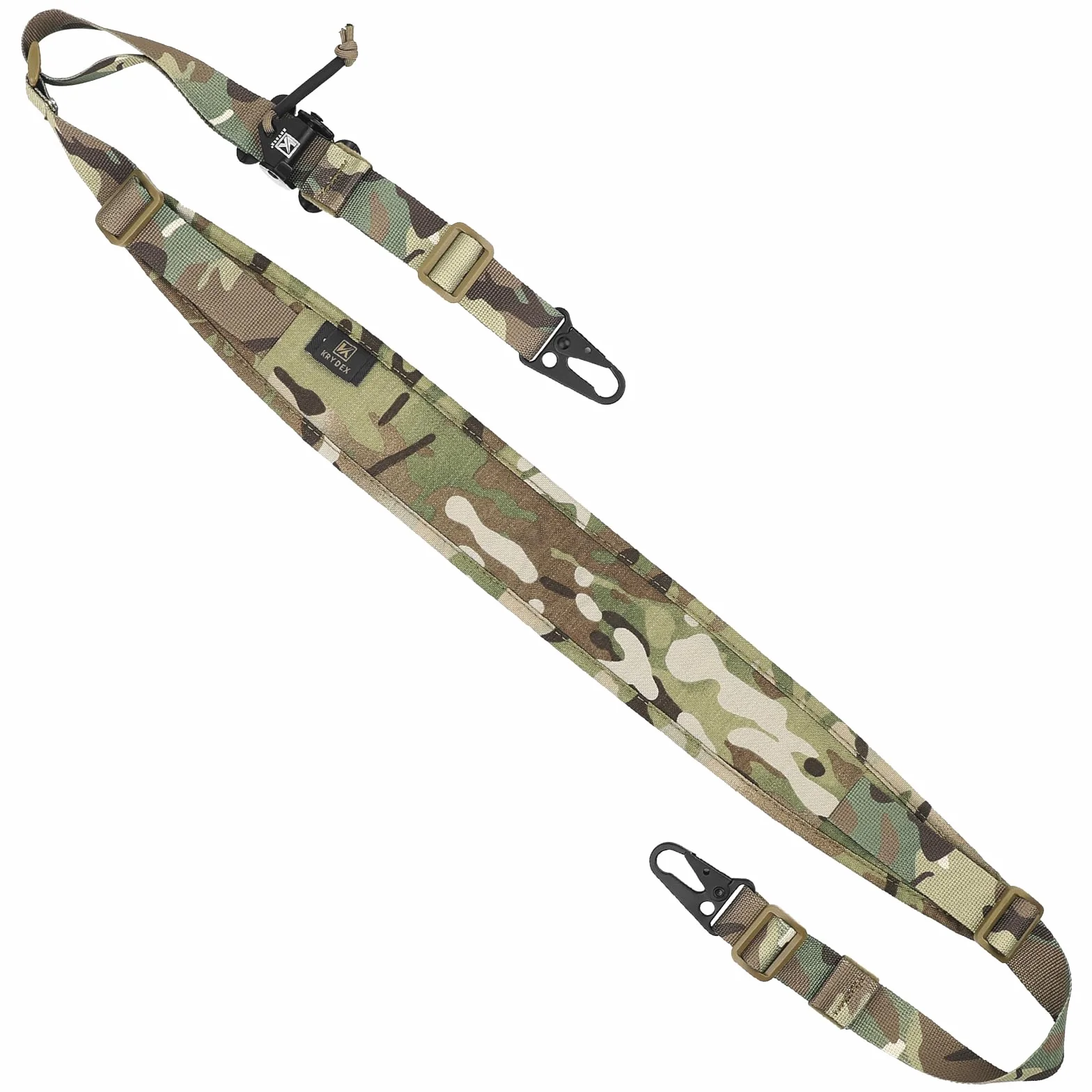 KRYDEX Eslinga táctica acolchada de 1/2 puntos con ganchos metálicos para rifle airsoft escopeta