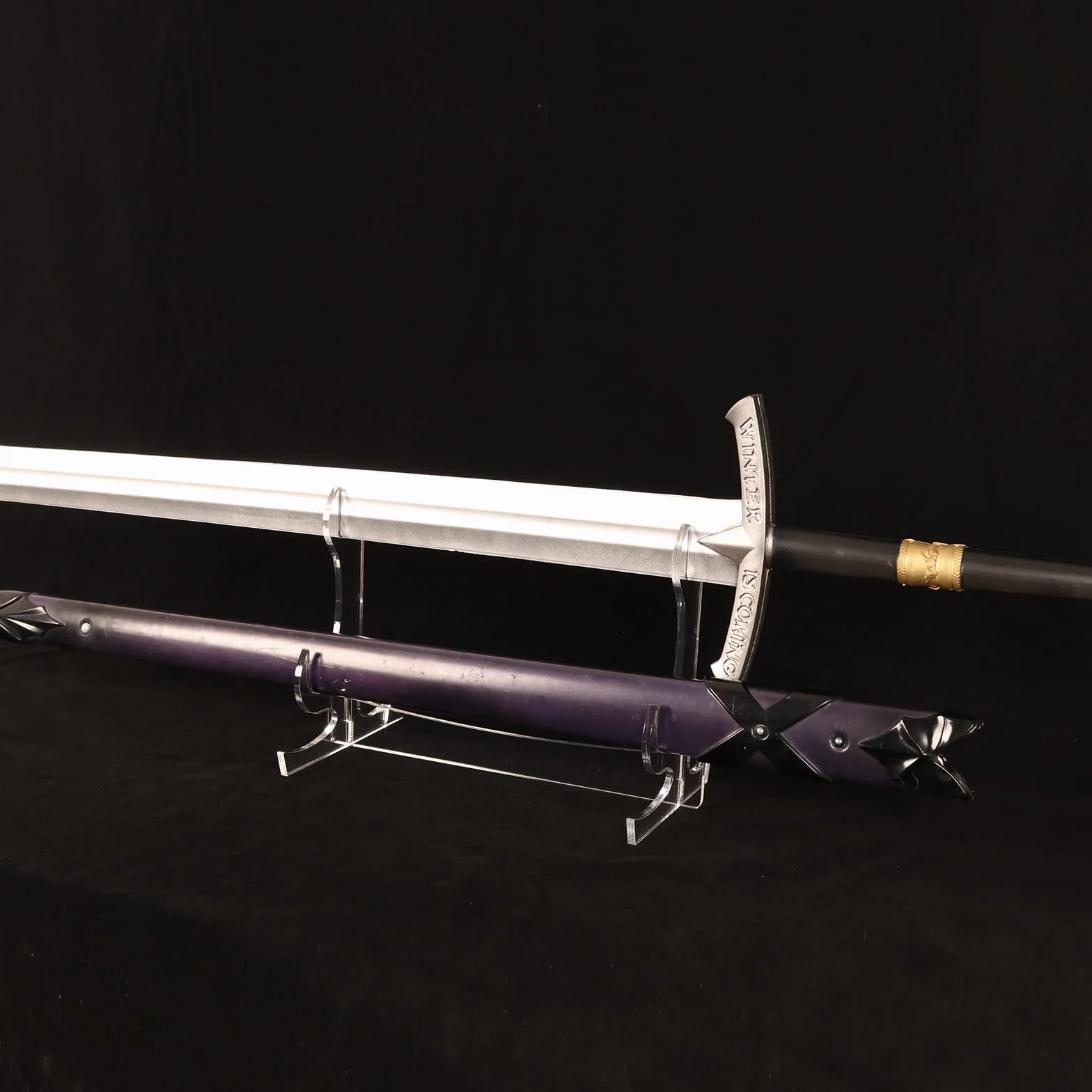 WANLIAN Soporte de Espada Samurai Acrílico de Dos Capas, Gancho de Exhibición para Todas Las Espadas (Transparente)