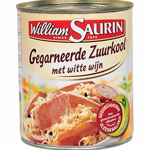 William Saurin Chucrut Garnie 800 g (lote de 4)