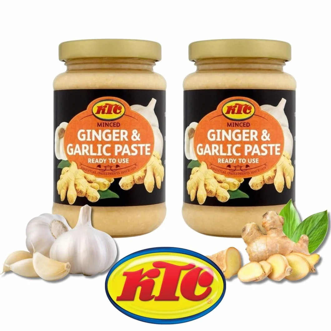 KTC Pasta de Jengibre y Ajo Pack de 2 x 210 g | Ginger & Garlic Paste | Cocina Asiática e Internacional | Ideal para Currys, Carnes y Salteados