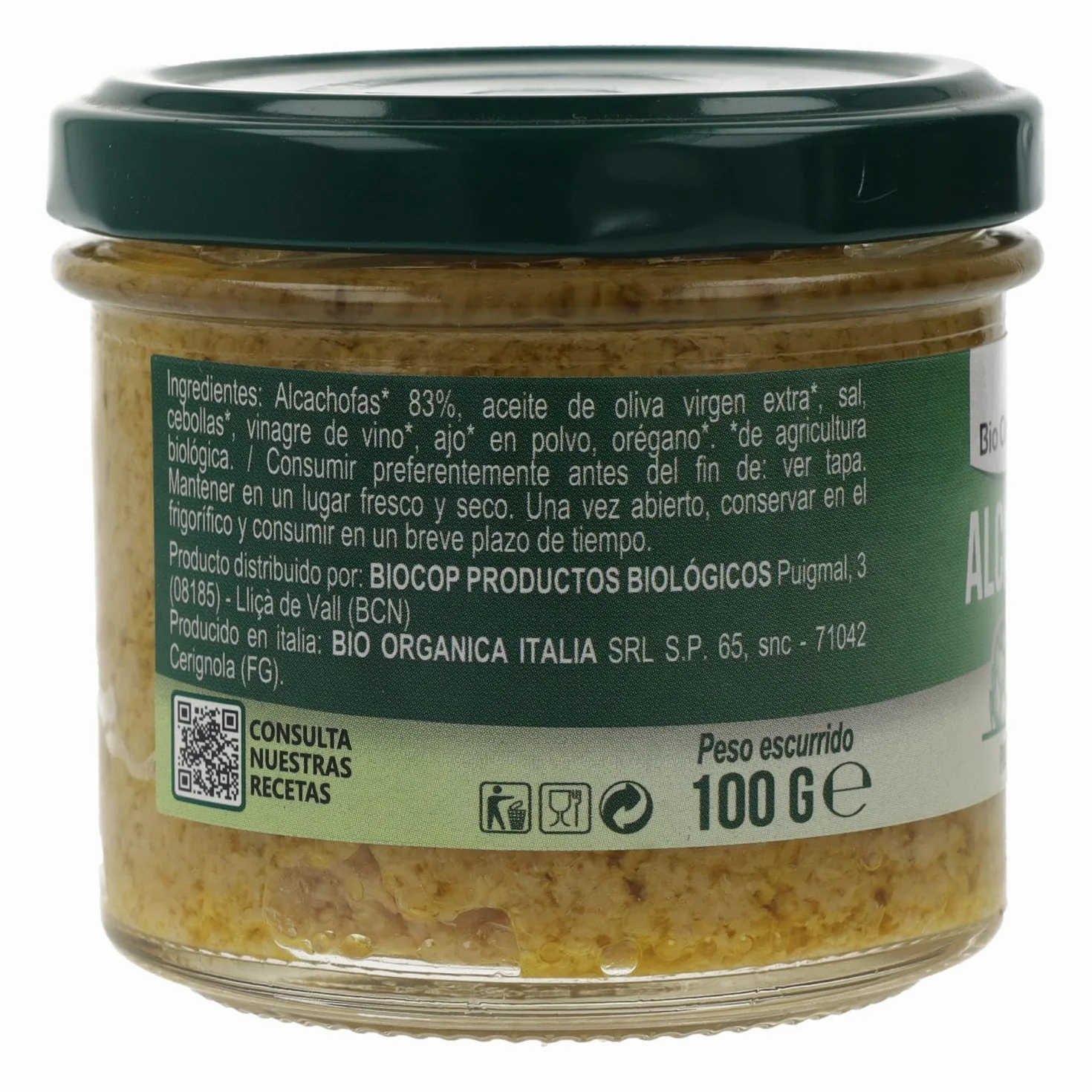 Paté de Alcachofas Bio Organica Italia 100 gr