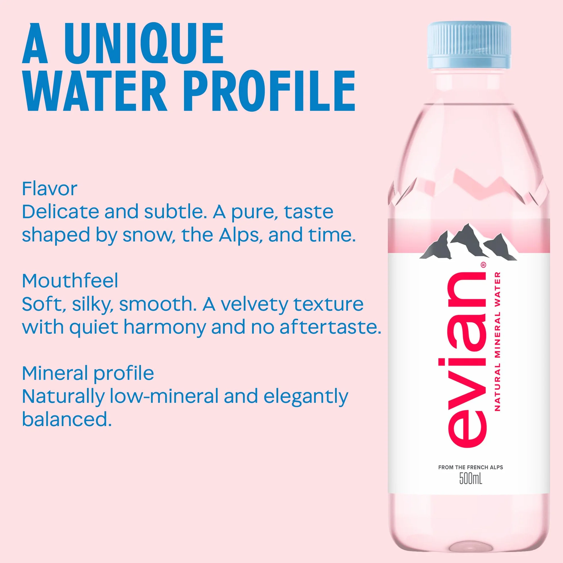 Evian Agua tranquila, 500 ml, paquete de 24