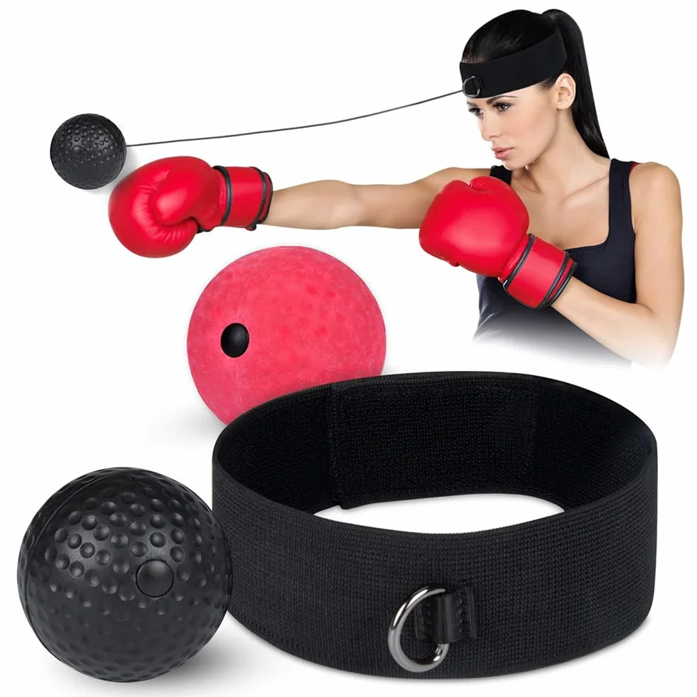 Pelota de Entrenamiento de Boxeo con 2 Diademas Ajustable para Reflejos y Coordinación