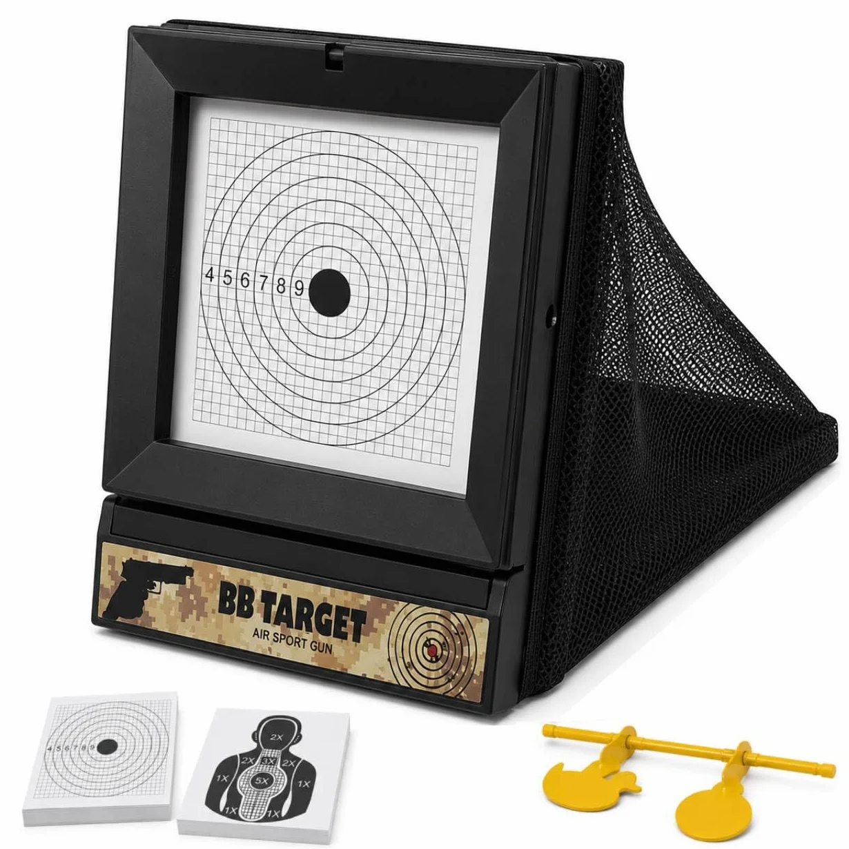 Cazabalines Airsoft Tiro Dual + 100 dianas 17x17 cm Objetivos móviles