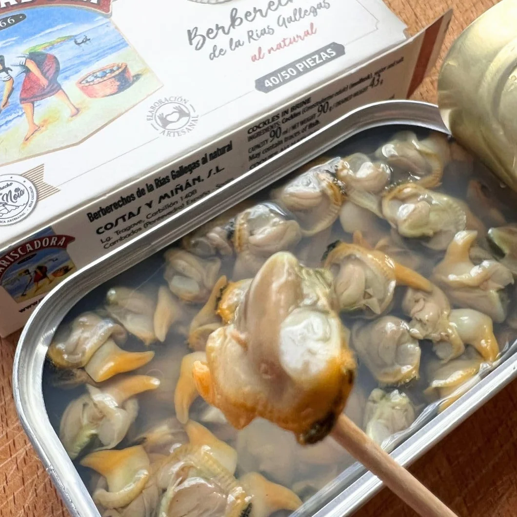 Mariscadora Berberechos al Natural de las Rías Gallegas 40/50 Piezas | Pack de 3 Latas | Conserva Gourmet de Galicia