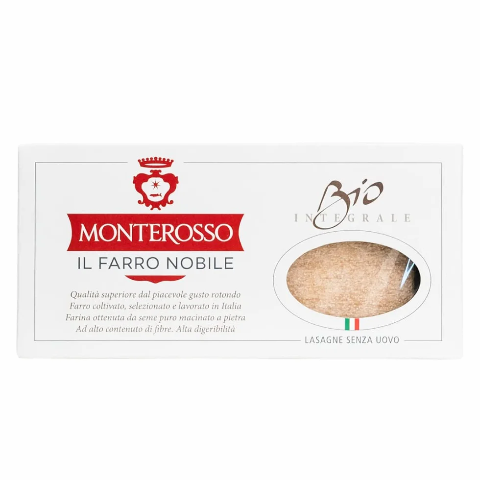 Lasaña de espelta ecológica 4 paquetes de 250g - pasta seca-cereal ecológico - producido en Italia - integral, nutritiva, rica en fibra y proteína - Farro Triticum dicoccum