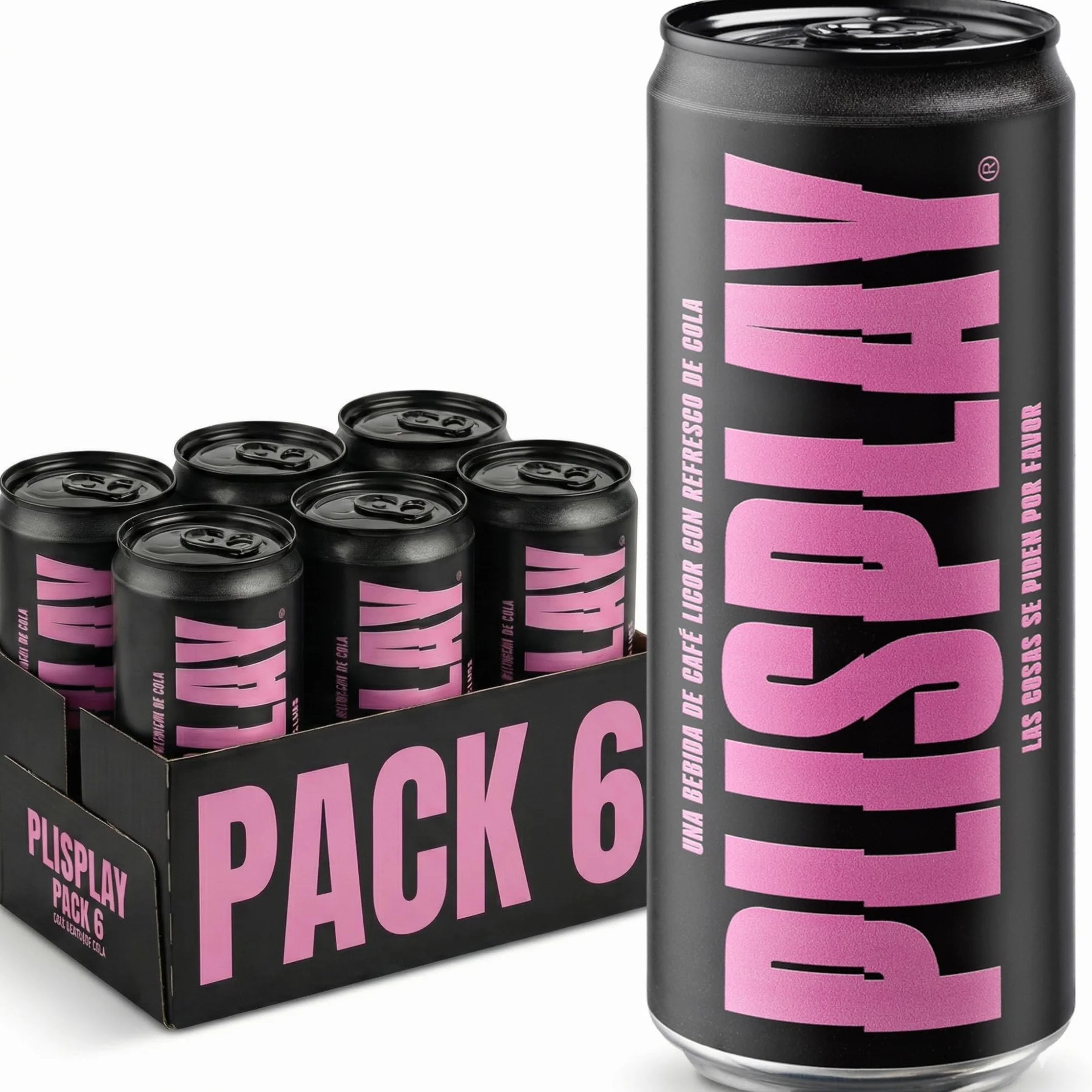 Plisplay Café Licor Ready To Drink Pack 6 Unidades 0,33L 6% Vol – Licor De Café Con Refresco De Cola – Bebida Alcohólica Cafe Frío Lista Para Tomar Con Cafeína Natural – Licores Sinc