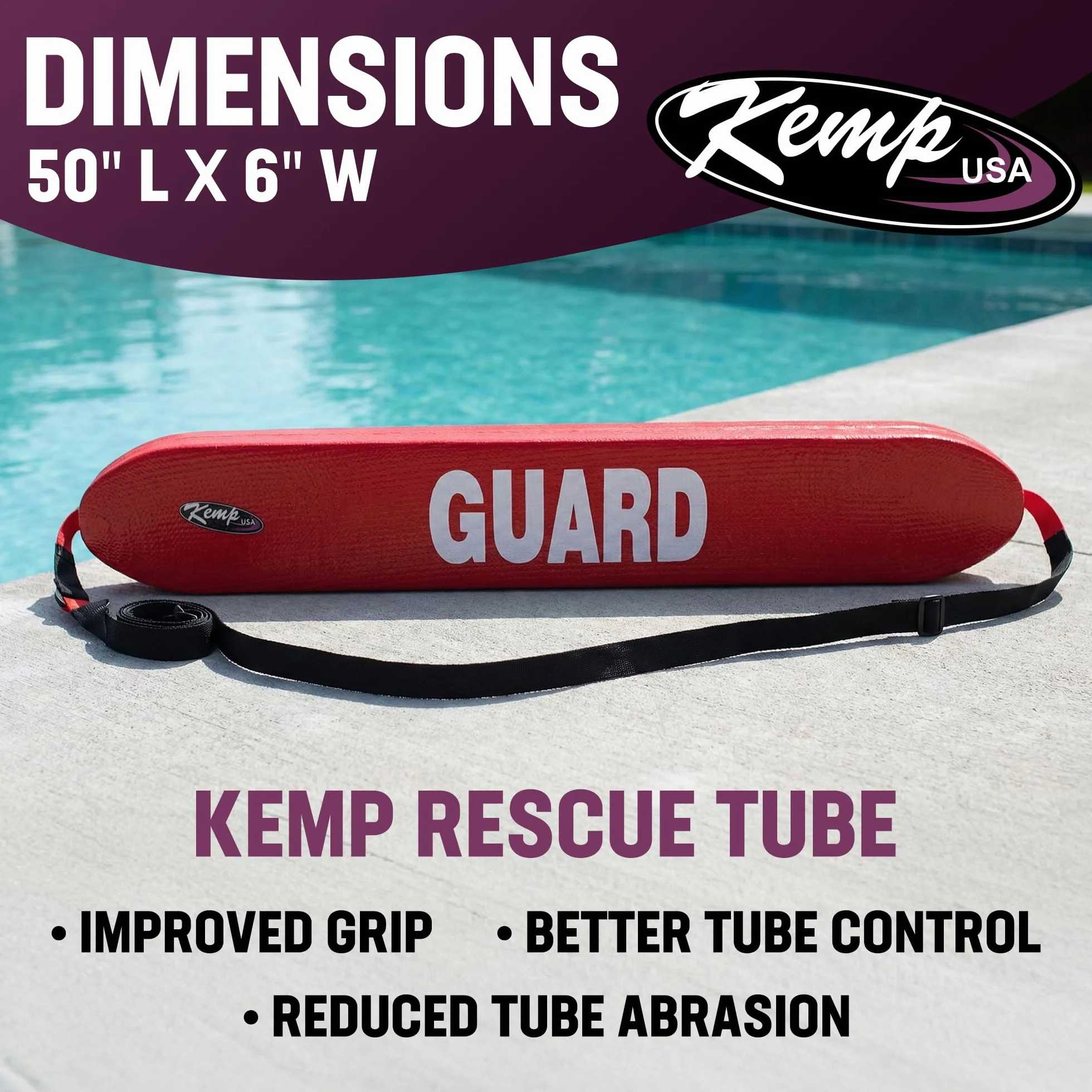 Kemp USA Tubo de Rescate de Malla Grip it 50 Pulgadas para Seguridad en Piscinas