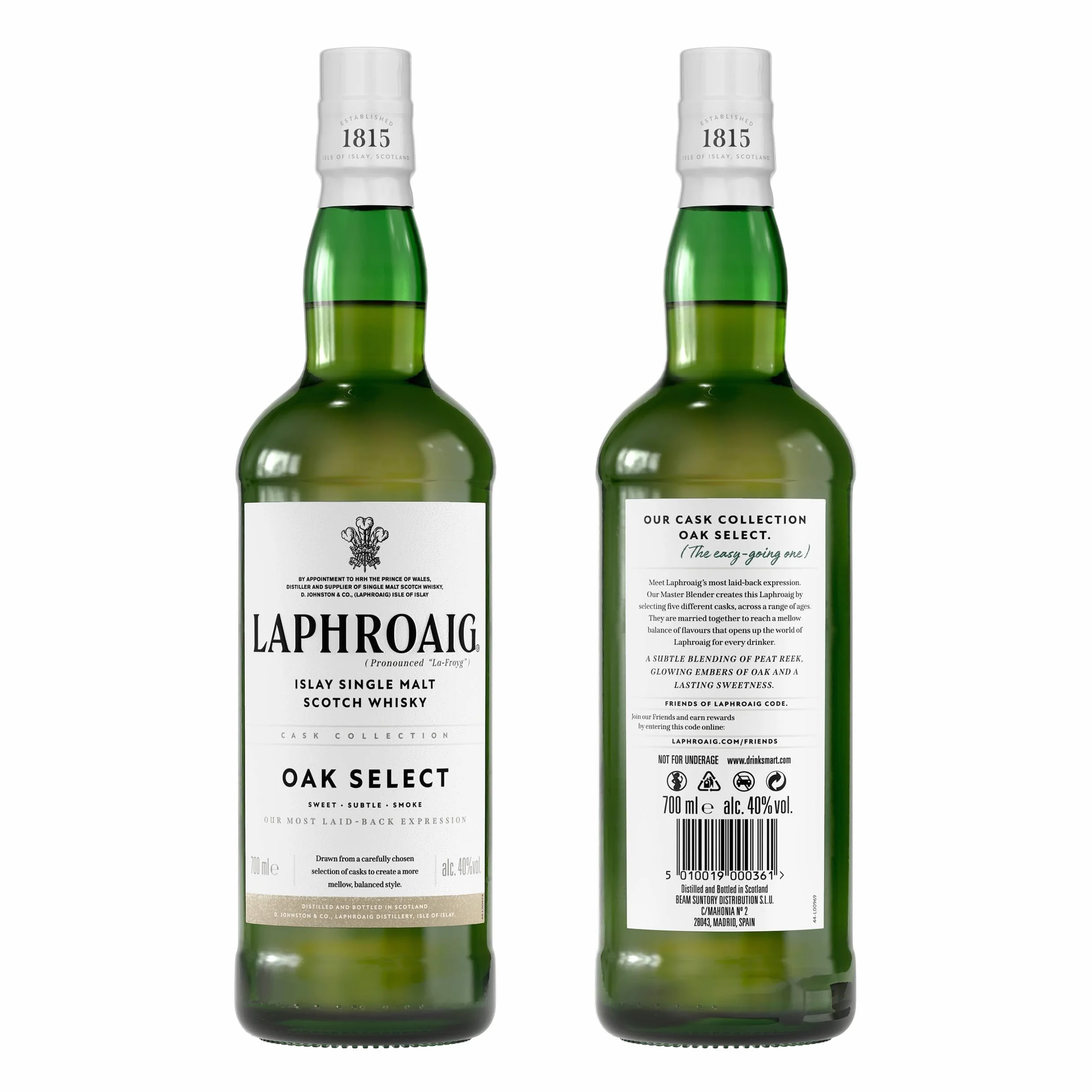Laphroaig Oak Select Whisky Escocés Islay Single Malt 700ml