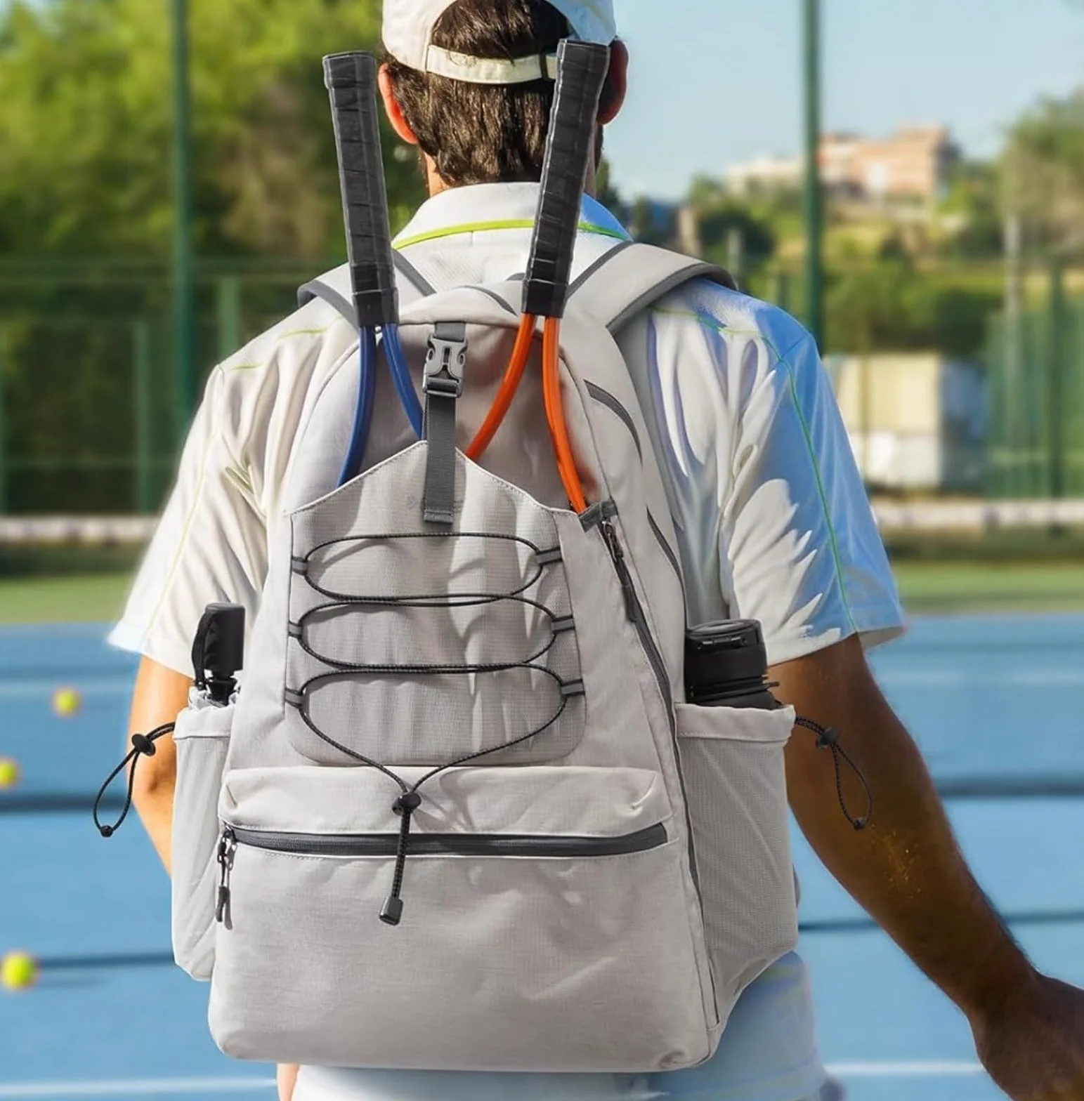 Raquetero Tenis Mochila Mujeres Hombres Bolsa Pickleball 4 Raquetas Compartimento Zapatos Impermeable
