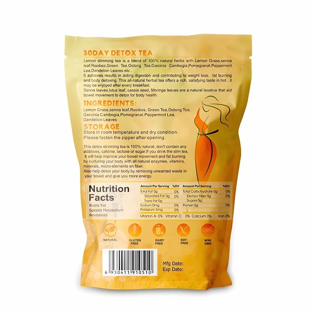 Té De Frutas Desintoxicante, Adelgazante Y Quemagrasas Con Sabor A Limón For 30 Días De Pérdida De Peso - 3 G X 30 Bolsitas(3PCS)