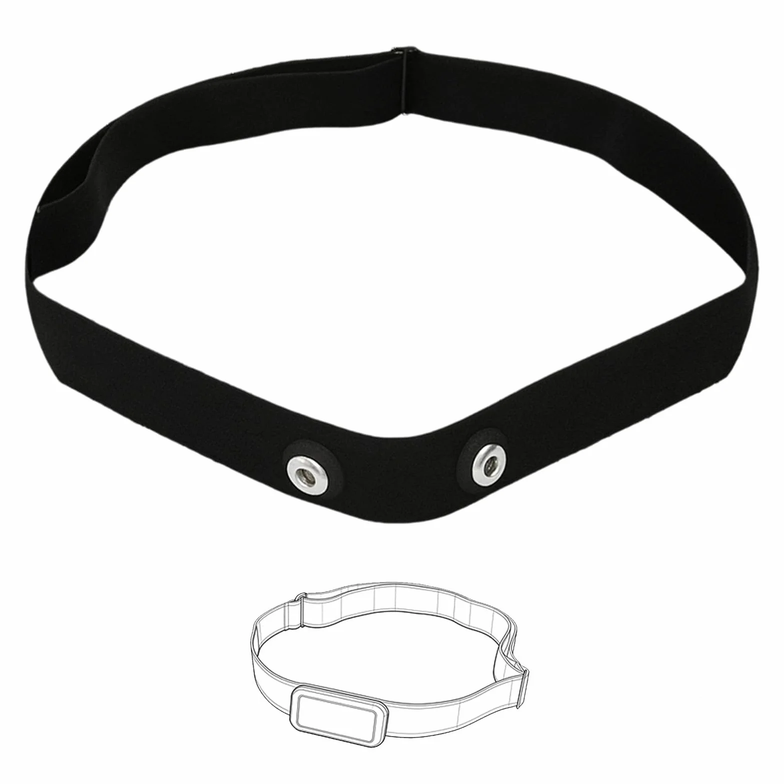 Banda Elástica Ajustable Recambio Cinta Frecuencia Cardiaca Bluetooth Ant+ Compatible Garmin Wahoo Polar H10 H9 Coospo Magene Bryton Livlov