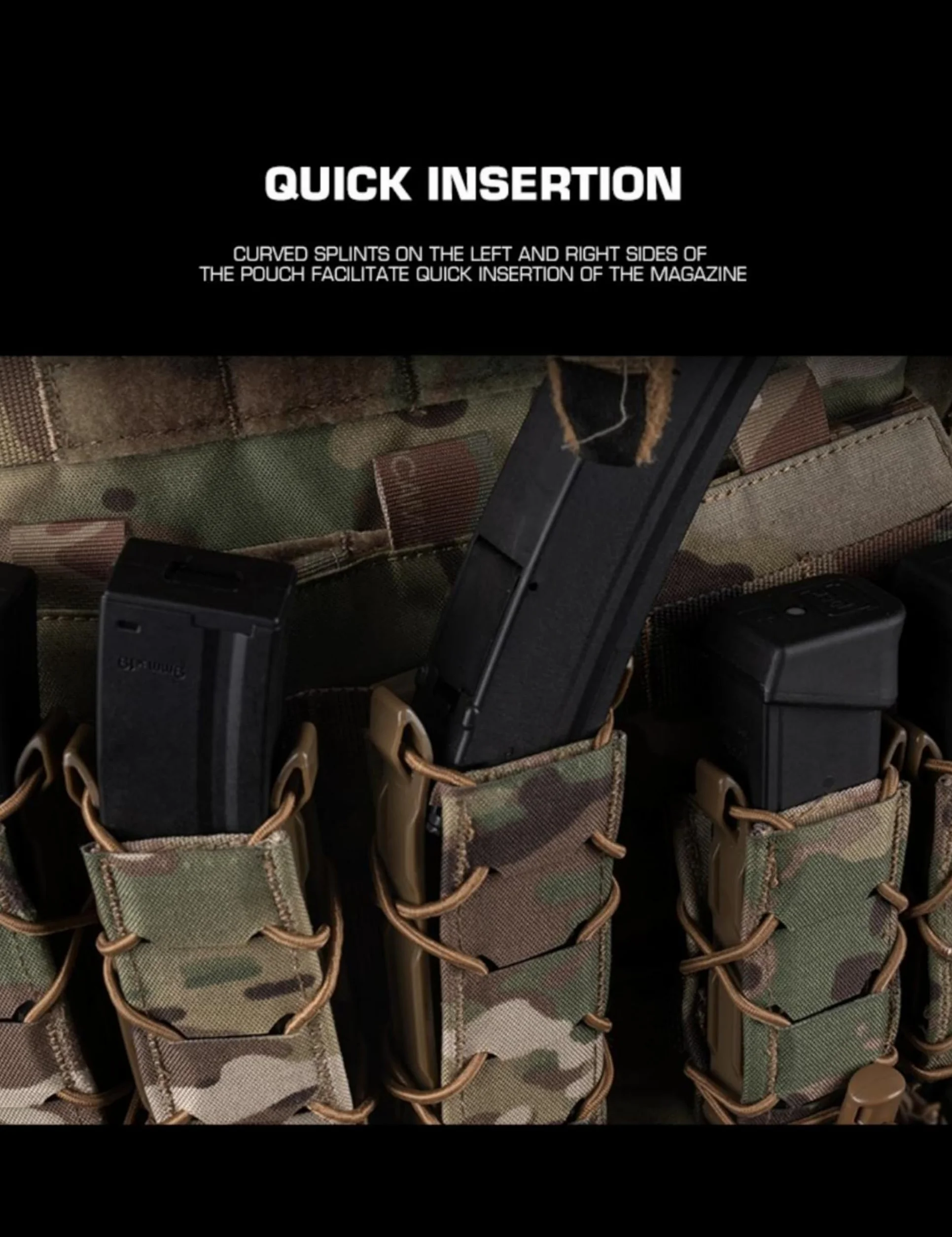 Bolsa para Cargador V2 Larga MOLLE 9 mm MP5 MP7 Equipo Táctico Airsoft Tiro
