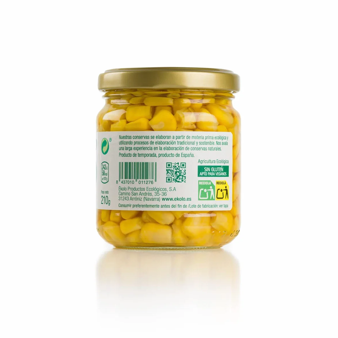 Ekolo Maiz Dulce Ekolo Bio, 6 Tarros 210g 1260g