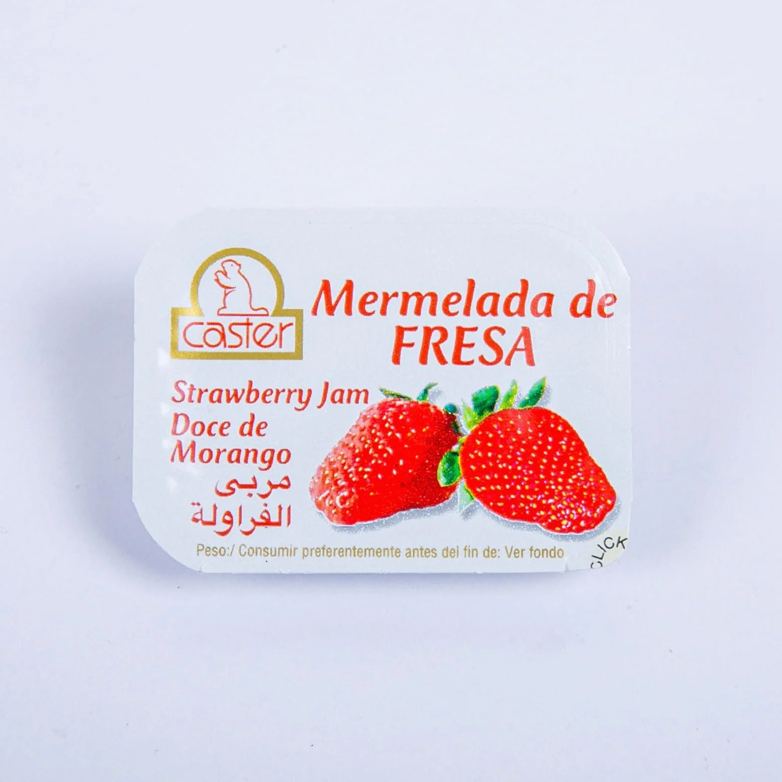 Mermelada en Monodosis 20g – Caja de 396 Tarrinas Individuales | Caster – Ideal para Hostelería, Oficinas y Uso en Casa (Fresa)