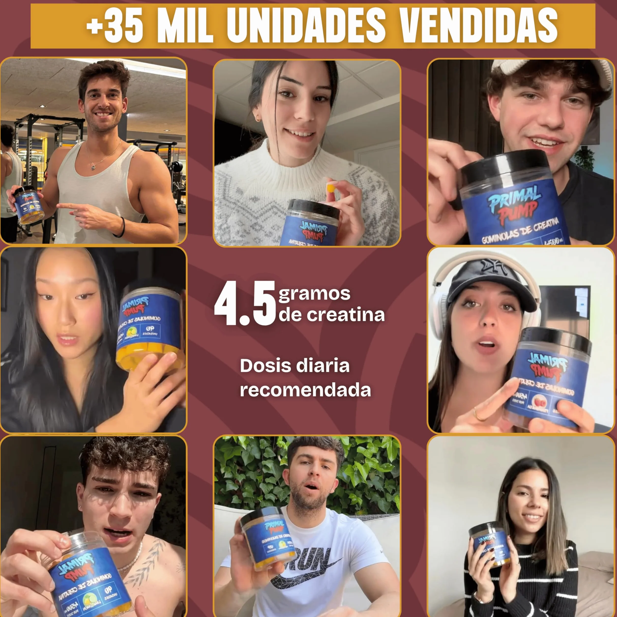Creatina Monohidratada 4.5g Gominolas - Sin Azúcar, Vegano, Sabor Lima Limón