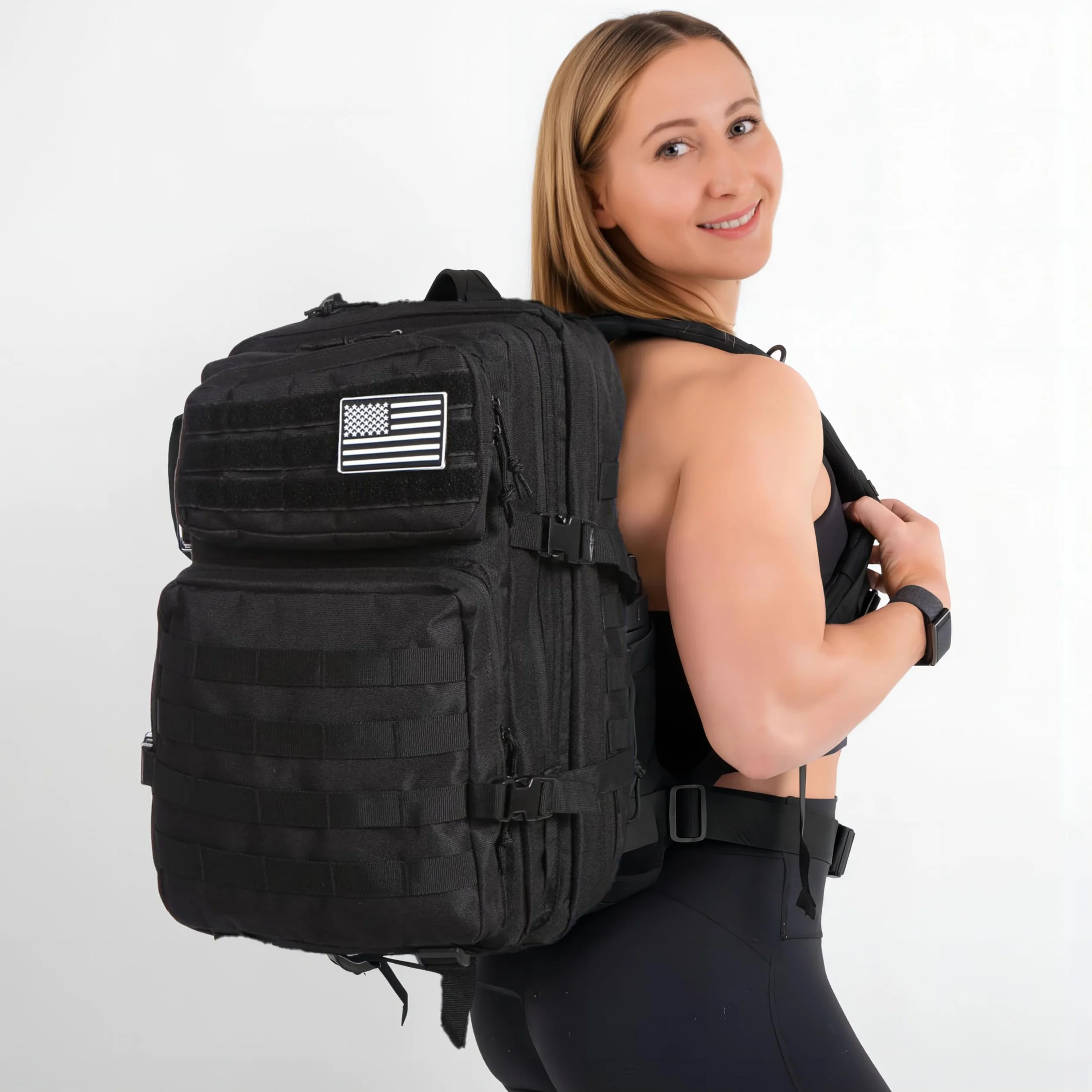 Mochila De Pesca Impermeable 50 Litros Nailon Táctica Militar Senderismo Negro