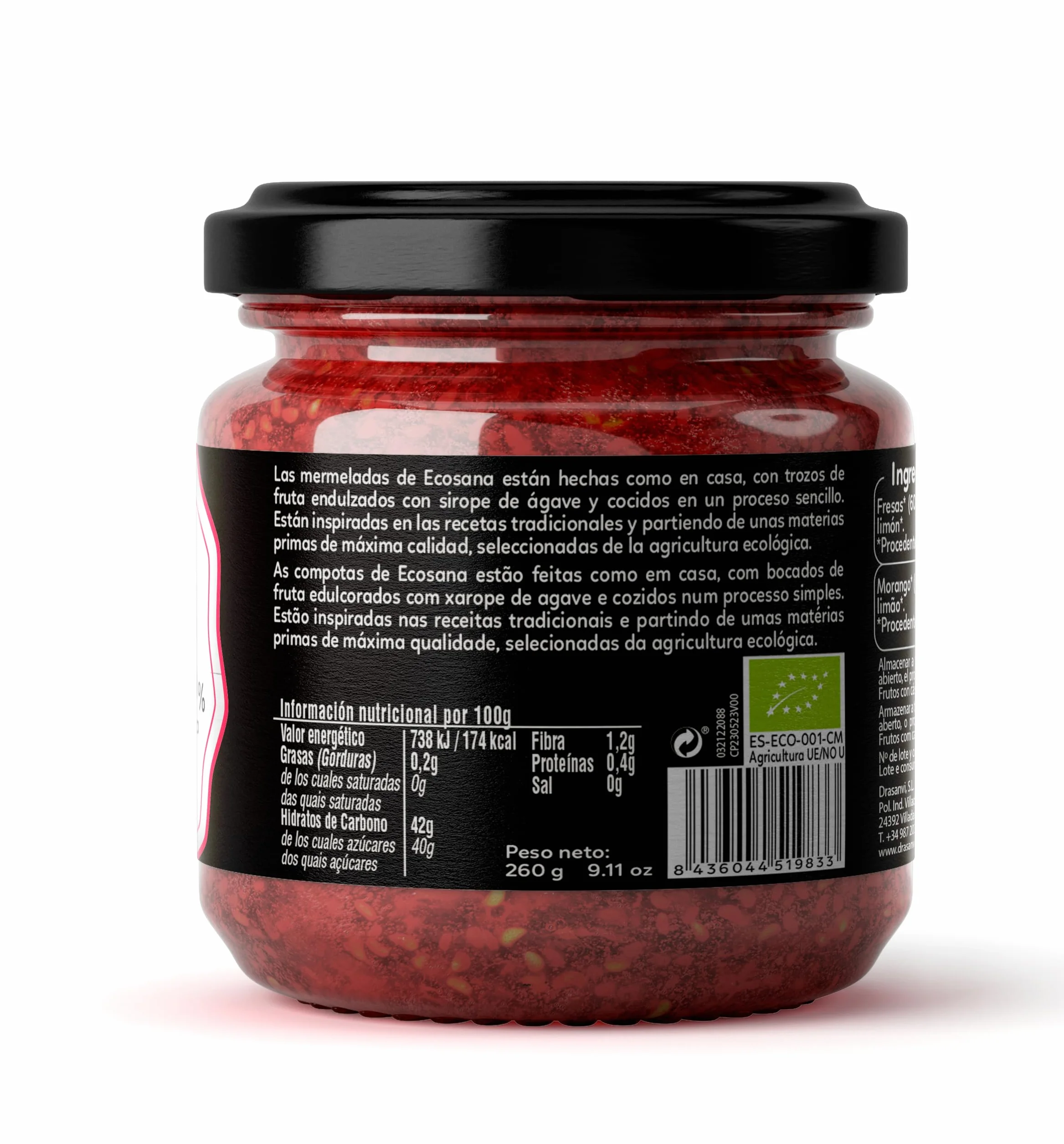 Drasanvi Mermelada Extra Fresa S/Azucar Bio 260G Ecosana 260 g