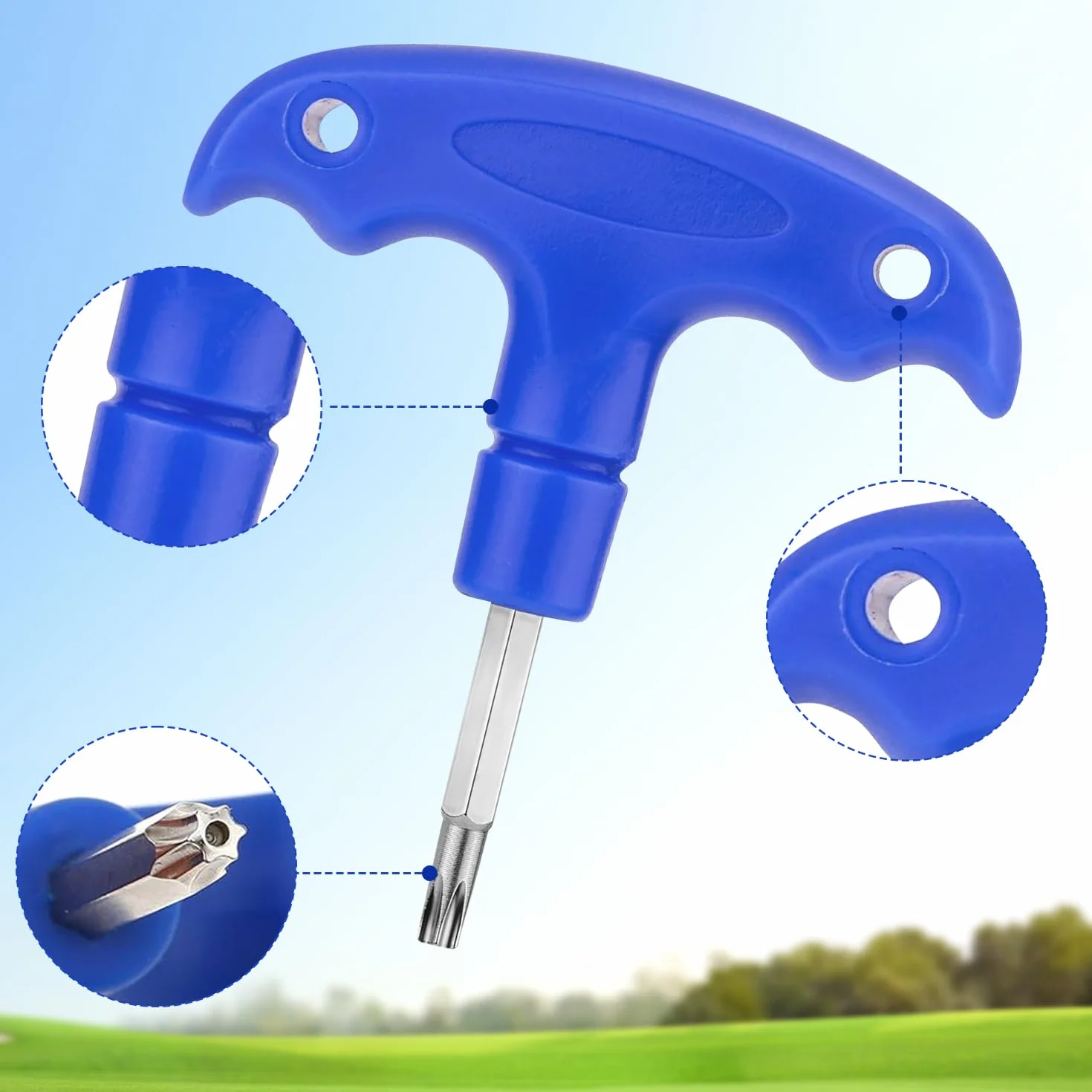 Llave de Golf Ajustable, Herramienta de Golf de Acero Inoxidable con Mango de Plástico