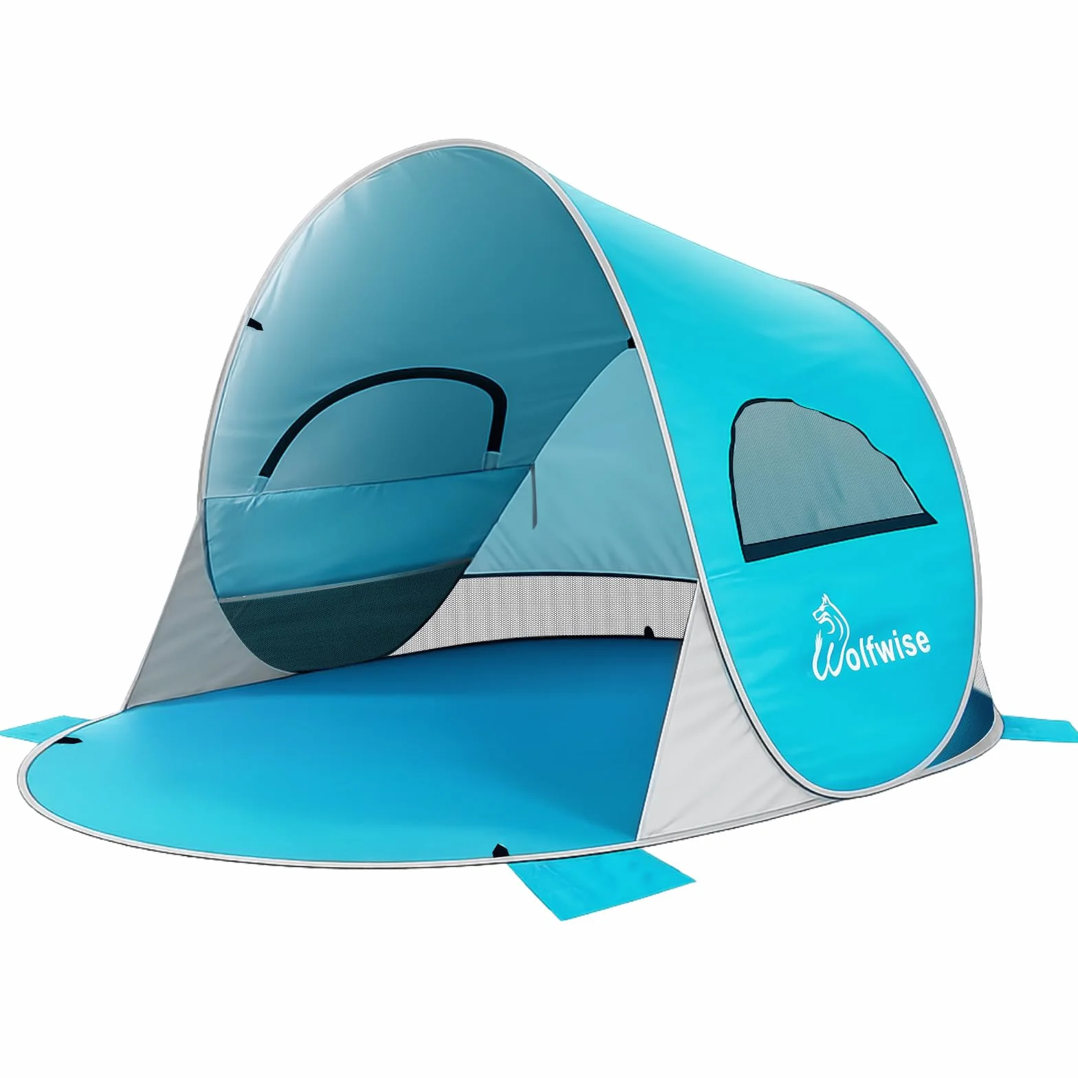 Wolfwise Tienda de Playa UPF 50+ Plegable para 2-7 Personas con Sombrilla Deportiva