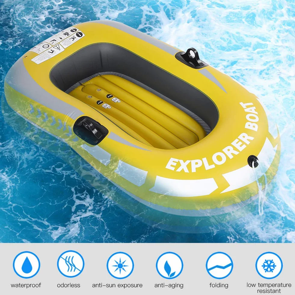 HERCHR Barco de Pesca Inflable, Canoa de Kayak Inflable de Servicio Pesado