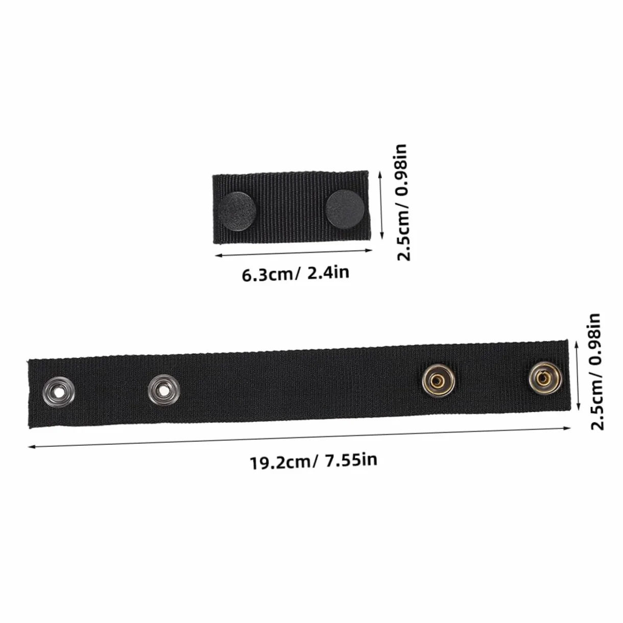 YARNOW Sujetadores De Cinturón De Servicio 19x2,5 Cm Negros, Pack De 6 Unidades, Nailon Resistentes para Mochila