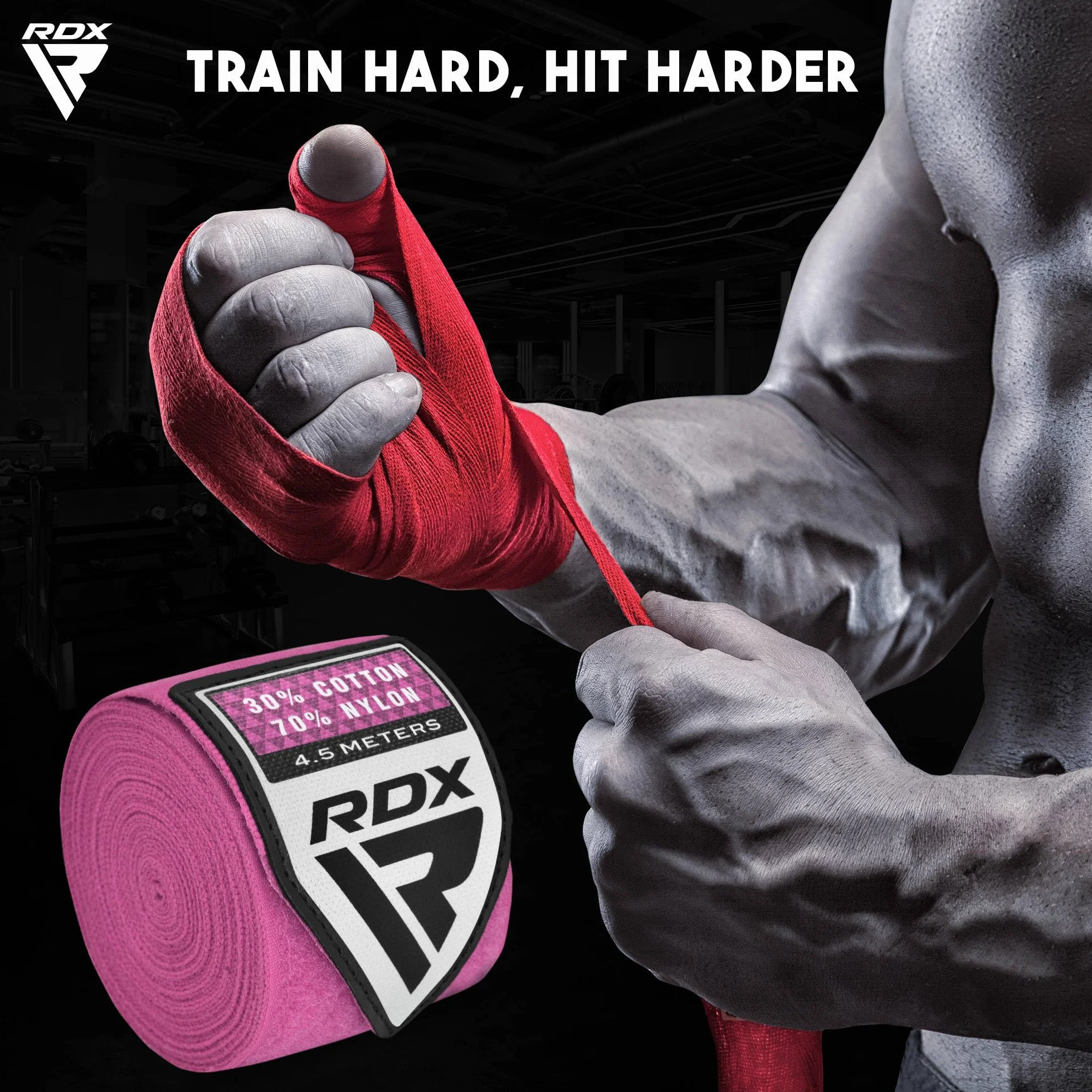RDX Boxeo Guantes Interiores, 4,5 Metros Vendaje Elástico Correa de Muñeca