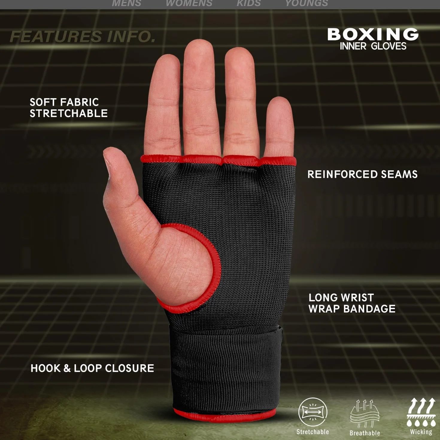 Guantes de Boxeo con Gel Acolchado para MMA, Muay Thai y Kickboxing, 80 cm