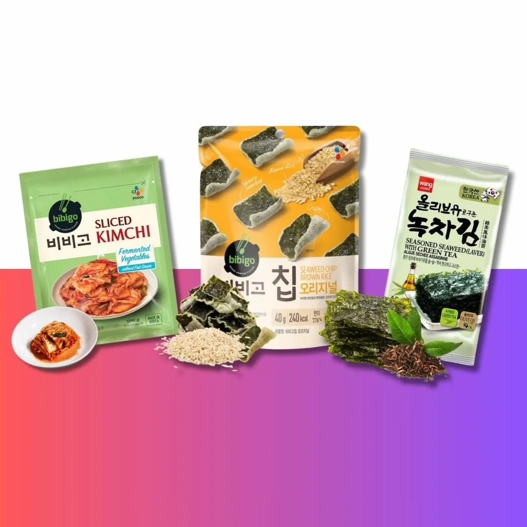 Korean Market | Caja Sorpresa de Comida Coreana (Starter Edition) | Para 1 o 2 Personas | Snacks, Ramen, Kimchi, Tteokbokki, Algas, Dulces y Palillos