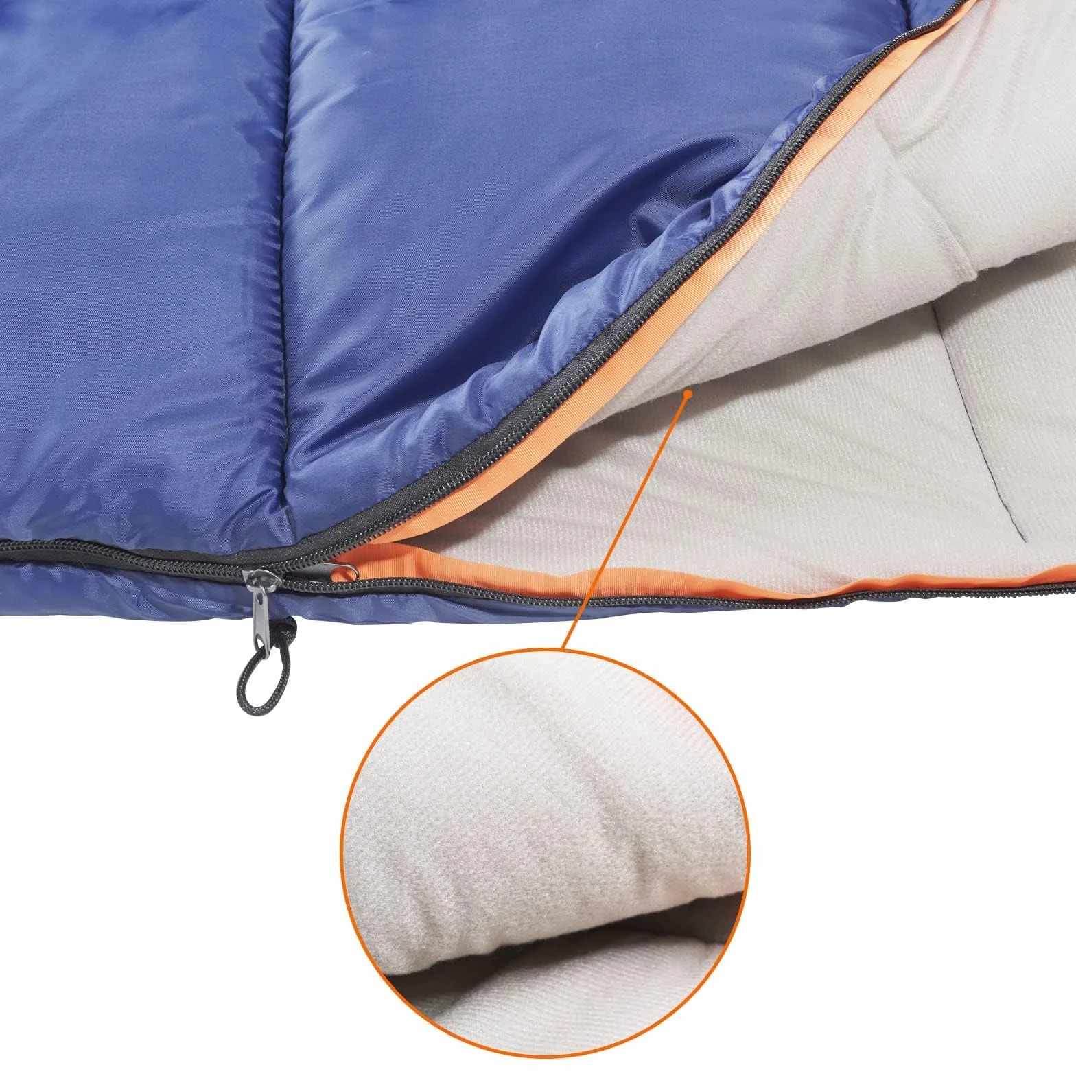 Amazon Basics Saco de Dormir Ligero, 4 Estaciones, para Clima Frío y Cálido, Camping y Senderismo, 190 x 83 cm, Azul