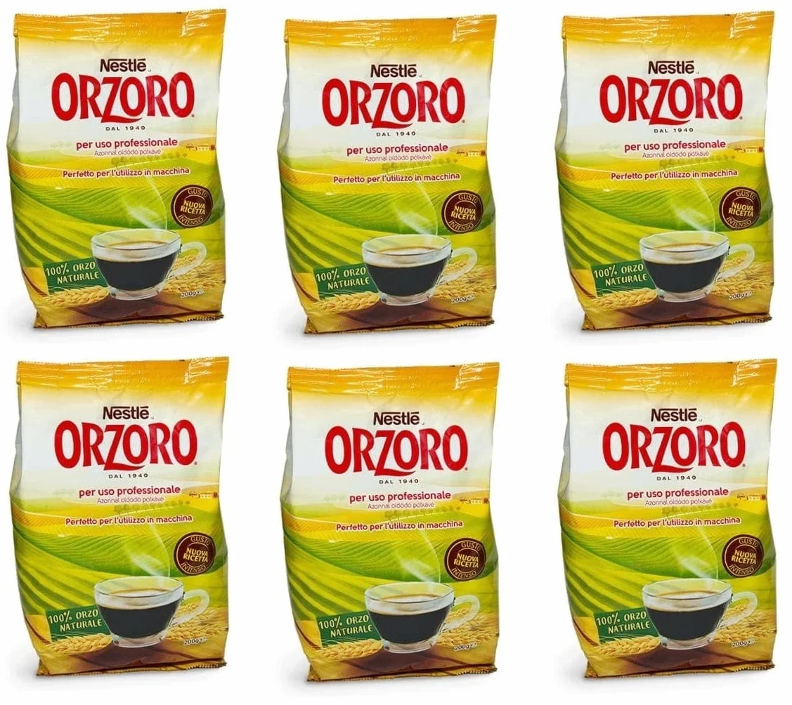 Nestlé Orzoro Orzo Tostato Solubile Bolsas de cebada tostadas solubles con 200 g