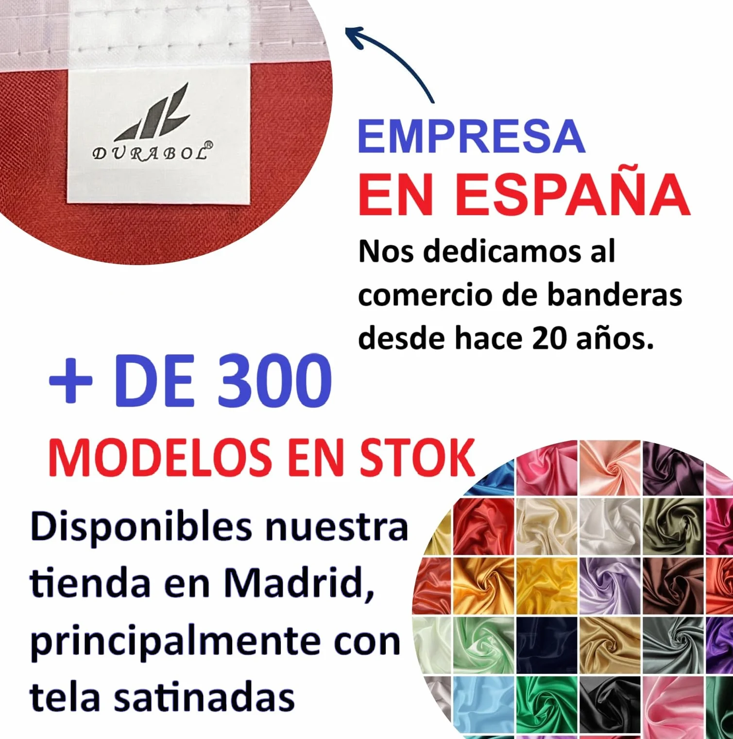 Bandera Comunidad Madrid 60 x 90 cm Satén 2 Ojales