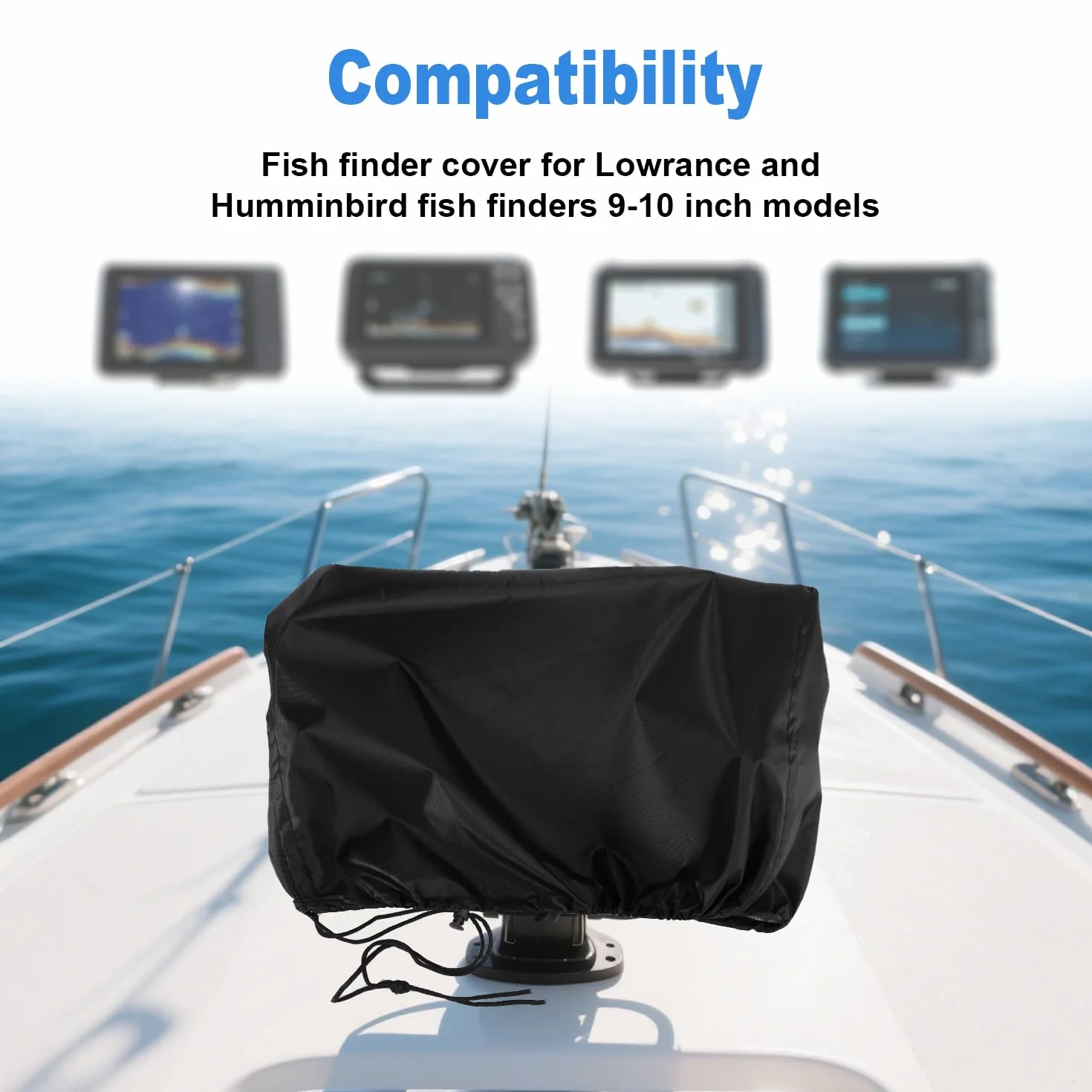 Cubierta Impermeable Tela Oxford 210D para Lowrance Humminbird, Funda de Protección con Revestimiento Plateado