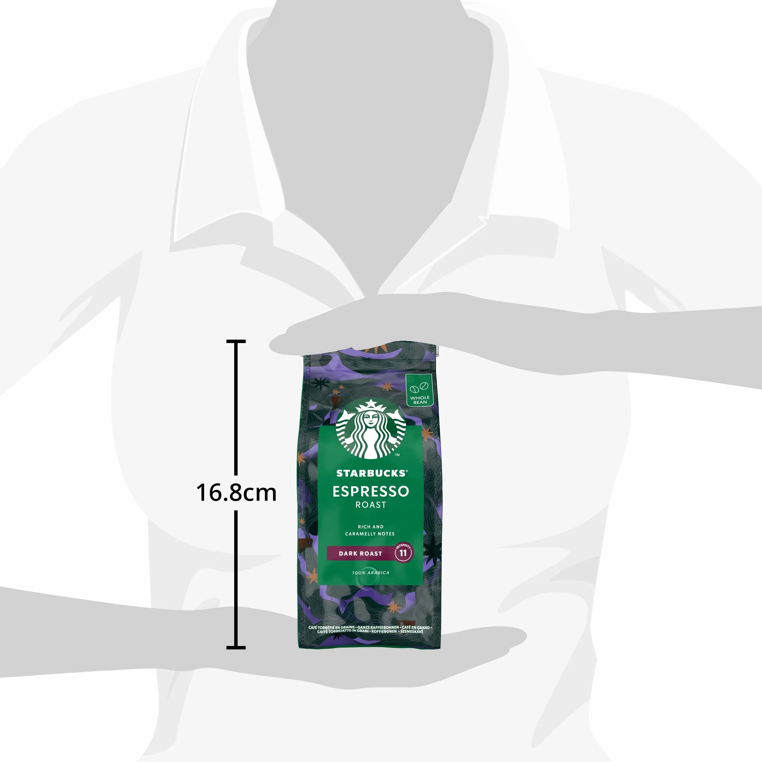STARBUCKS Espresso Roast Café De Grano Entero De Tostado Intenso, 200g (Paquete de 6)