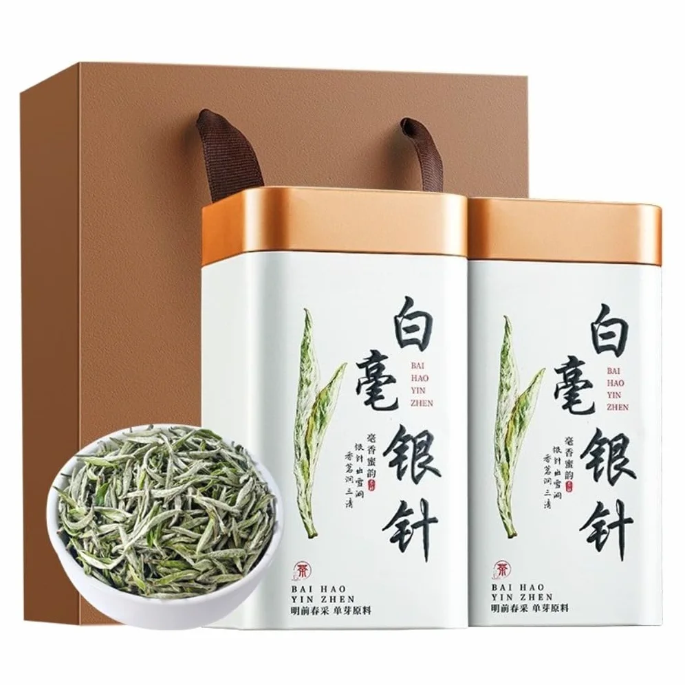 Peonía Blanca Premium BaiHaoYinZhen | Té Blanco De Hojas Sueltas | Té Refrescante De Preparación En Frío Para Verano | Aroma Natural (100 g * 2)