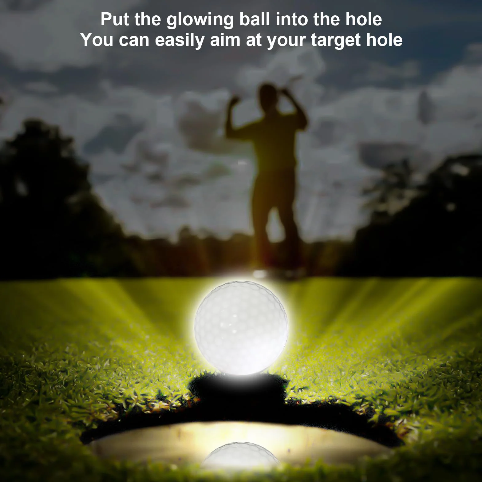 Pelotas de Golf LED Luminosas Light Up Flashing Glowing para Entrenamiento Nocturno 6 Colores