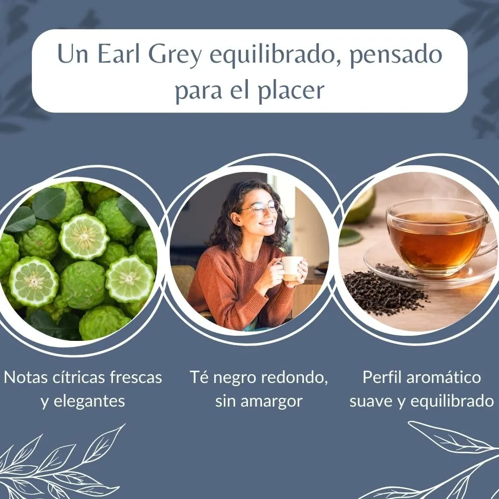 Té Negro Earl Grey Orgánico – Té vegano en hoja suelta, 100 % natural, libre de OGM – Agricultura ecológica – Envasado en Francia – Bolsa de 1 kg (500 tazas)
