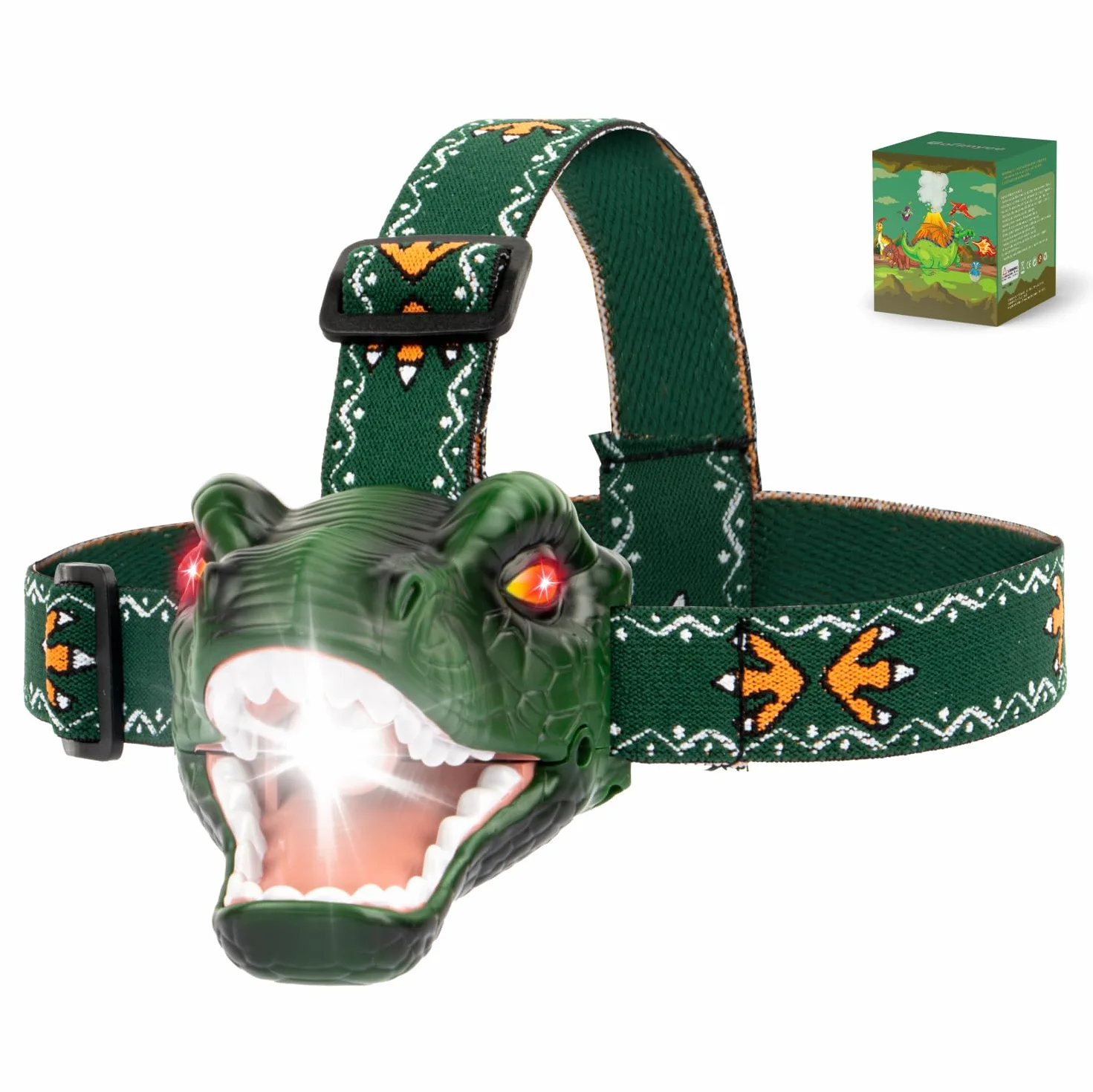 Linterna frontal dinosaurio para niños 3-8 años regalo cumpleaños