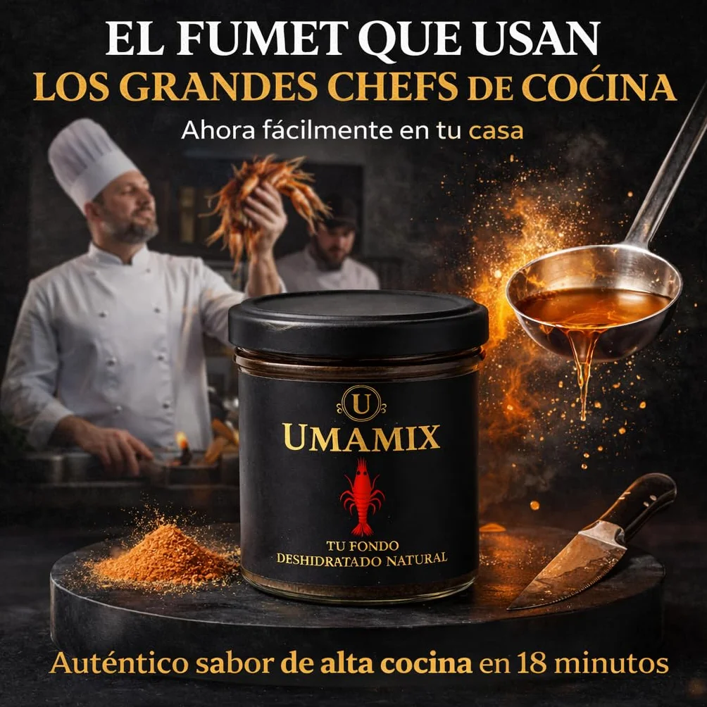 FUMET CARABINERO + ARROZ MOLINO ROCA - UMAMIX - Los Fondos Secretos Naturales que usan los Chefs de Alta Cocina (Pack)
