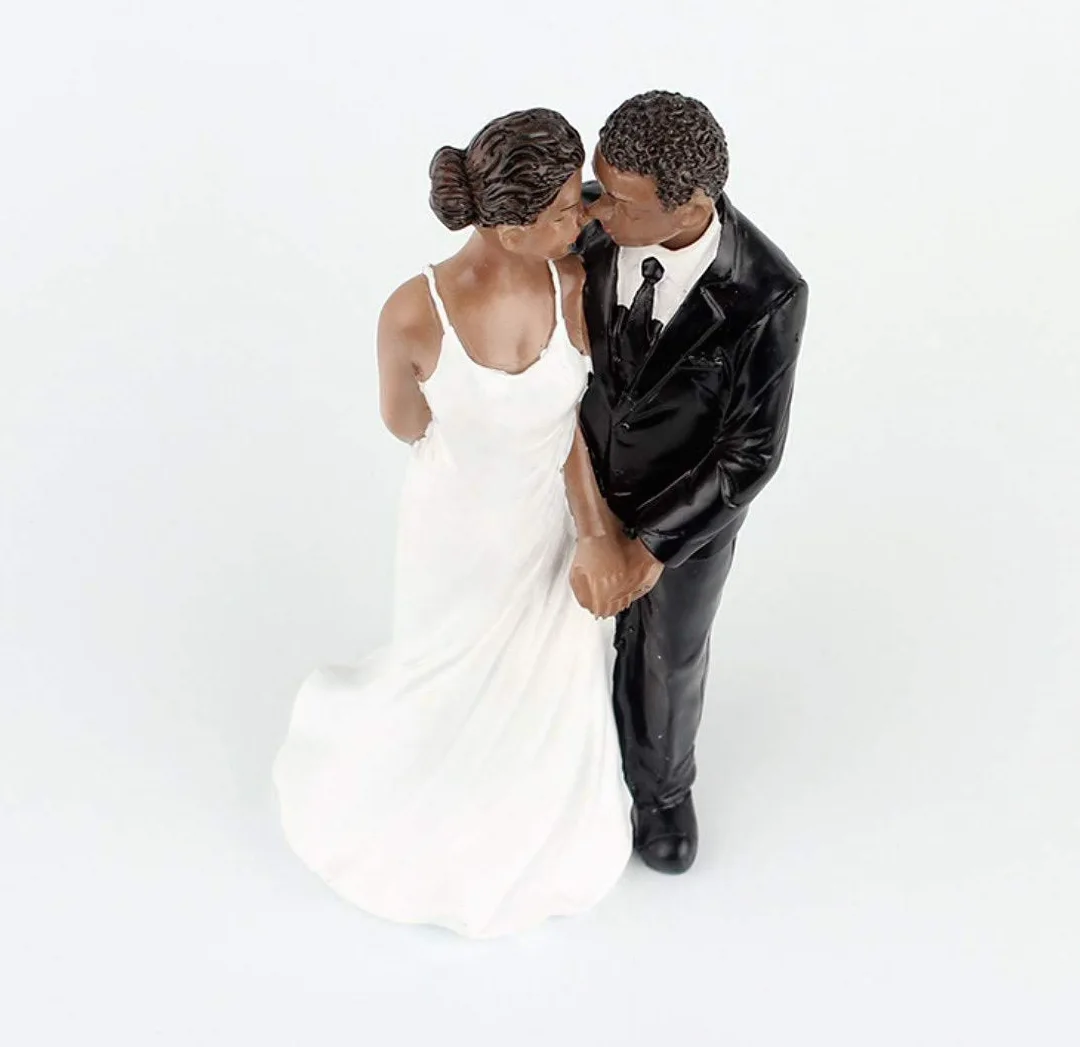 SCHOLMART Decoración para tartas de boda africana para novio – Figuras, recuerdos, decoraciones para fiestas de matrimonio (pareja alegre africana)