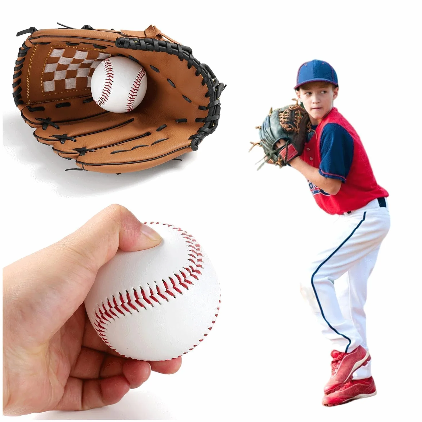Pelotas de Béisbol Cosidas a Mano, 9 Pulgadas, PU Suave, para Adultos y Jóvenes
