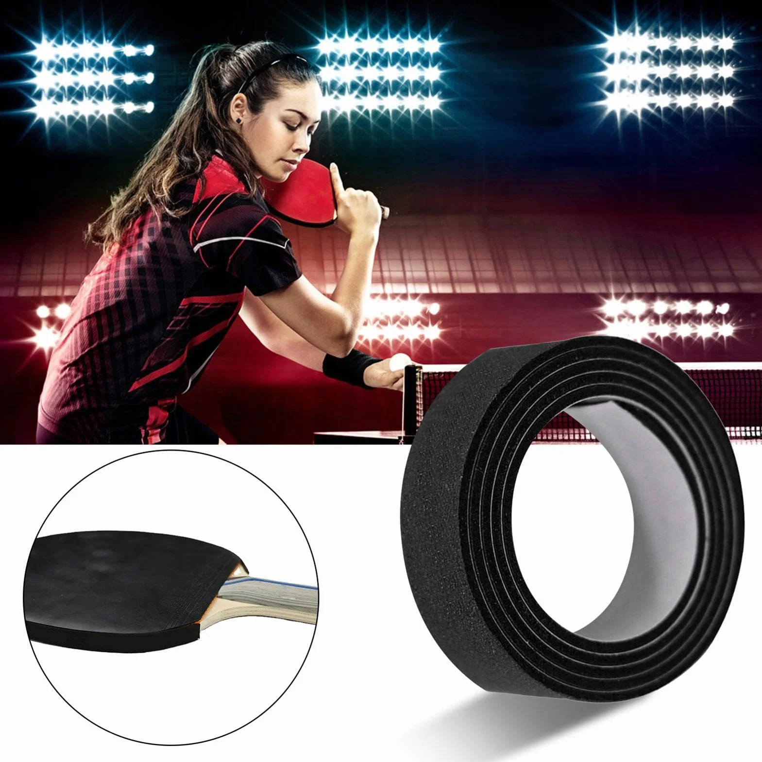 Cinta protectora de borde de remo de ping pong, protector lateral anticolisión para raqueta de tenis de mesa