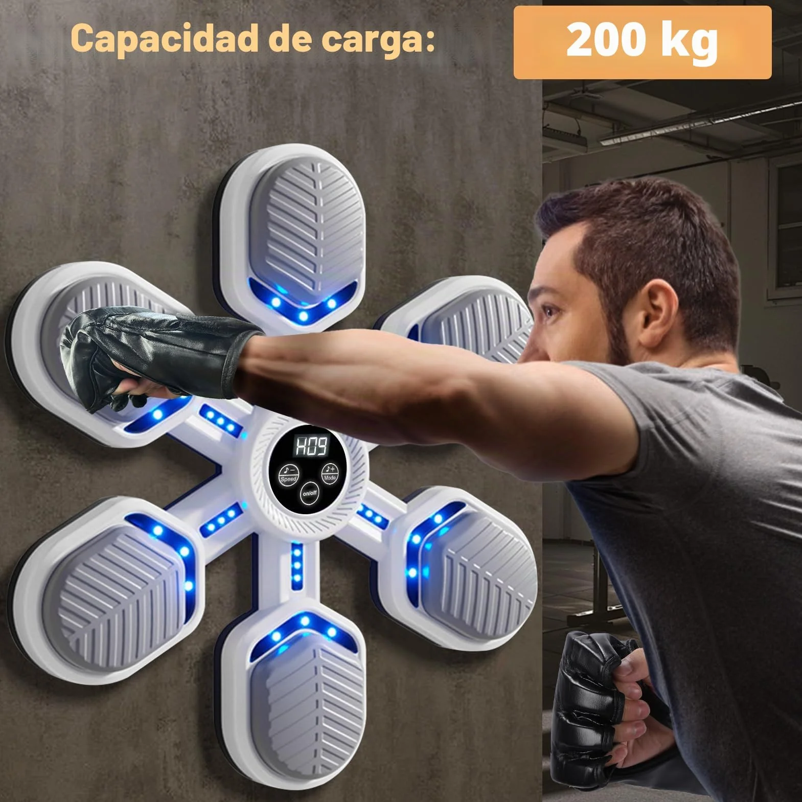 Máquina de Boxeo Bluetooth con Música, 11 Velocidades Ajustables y Guantes