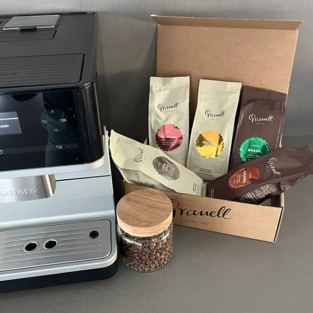 Granell Cafes ·1940 - Pack Degustación Café en Grano | Colombia, Brasil, Selección, Gran Luxe & Natural | Blend Arábica y Robusta de Tueste Natural | 5 Paquetes x 250 Gramos