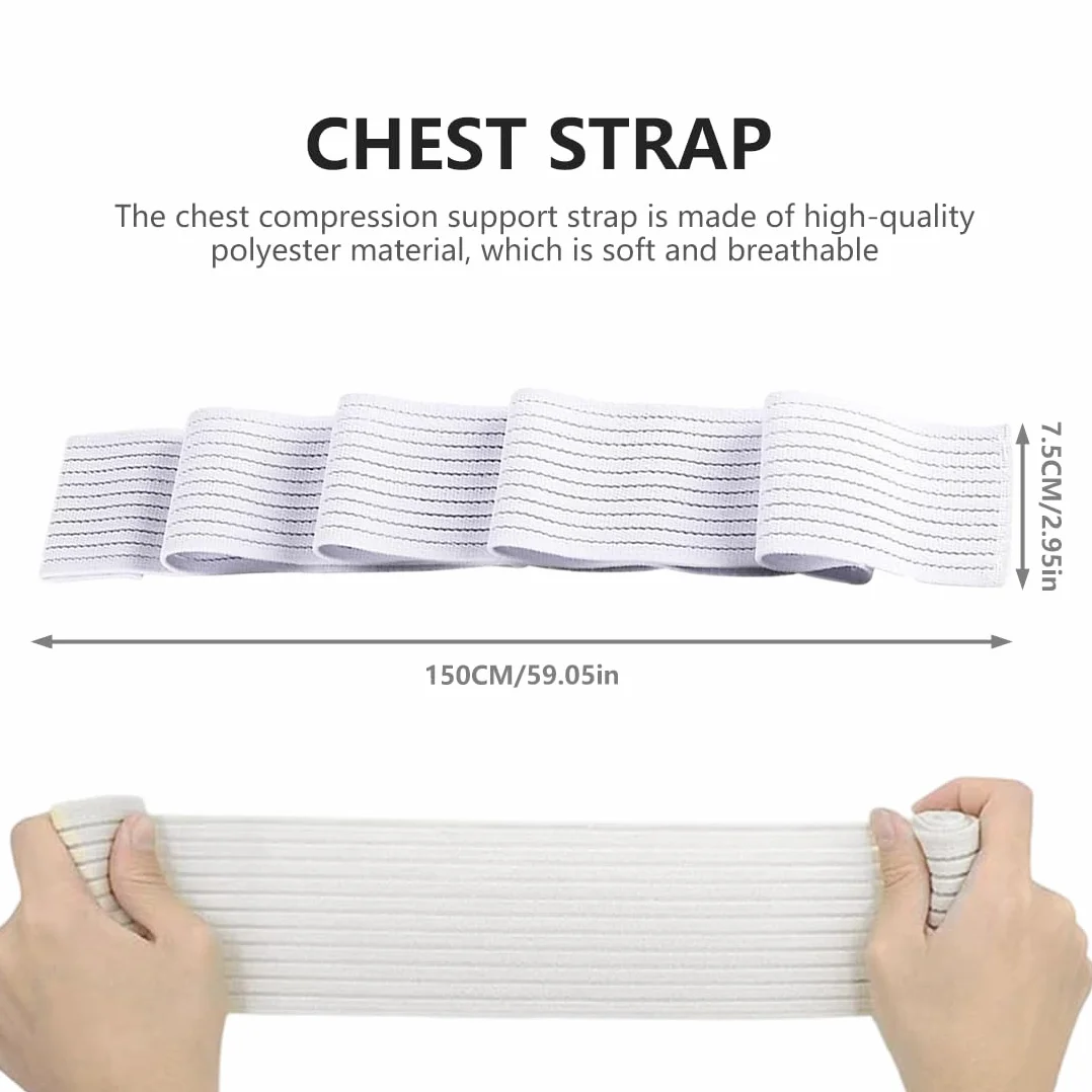 Brasier deportivo extra ajustable banda soporte pecho alto impacto postoperatorio (Blanco)