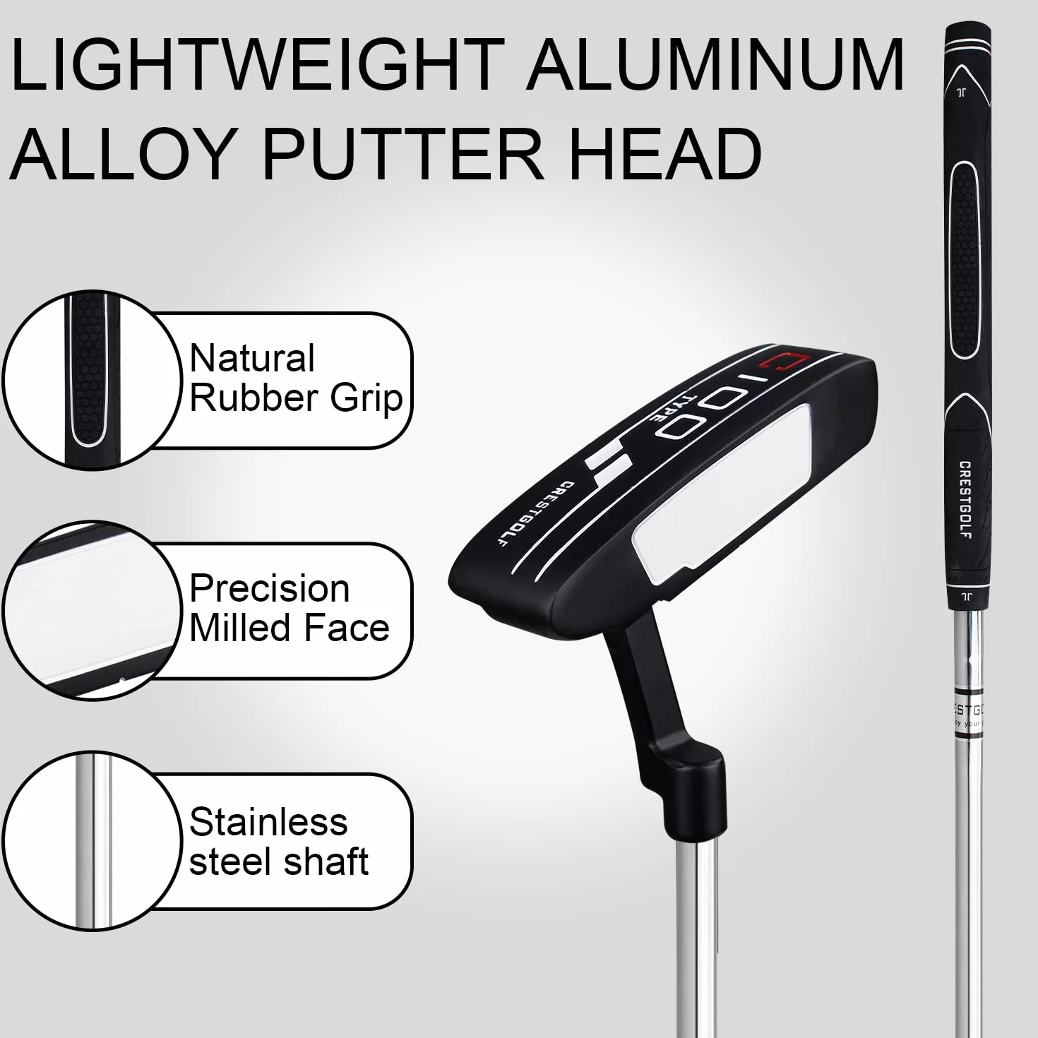 CRESTGOLF Putter de Golf para Hombre, Palo para Diestros 35 Pulgadas