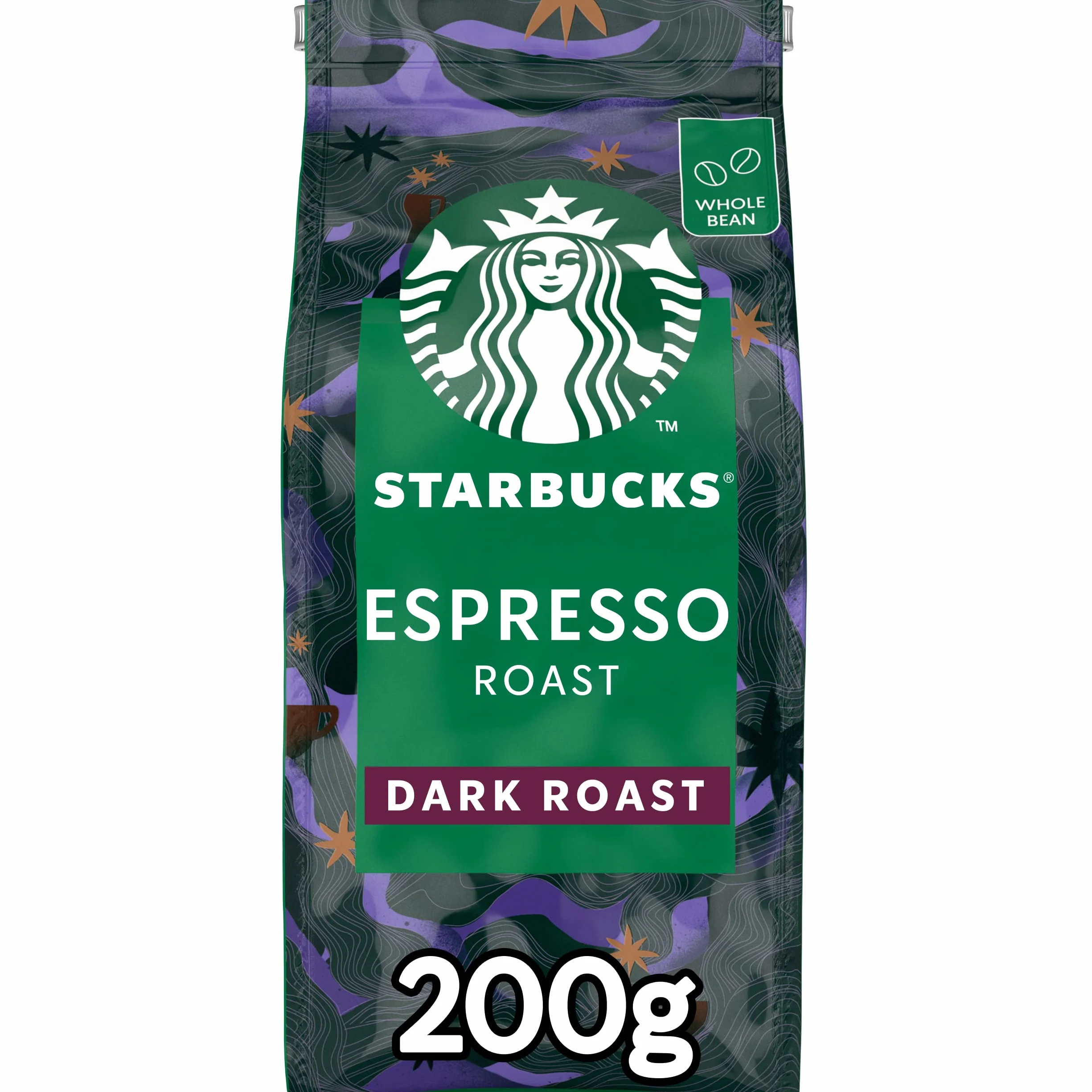 STARBUCKS Espresso Roast Café De Grano Entero De Tostado Intenso, 200g (Paquete de 6)