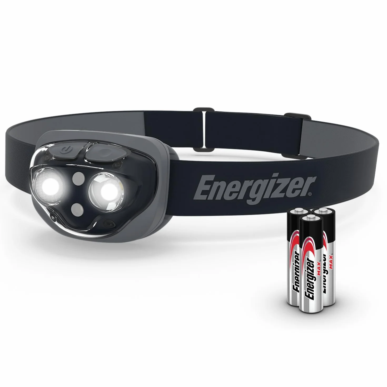 Energizer Vision HD+ Linterna Frontal LED 360 Lumen IPX4 Negro Medianoche, Ajustable, Pilas Incluidas